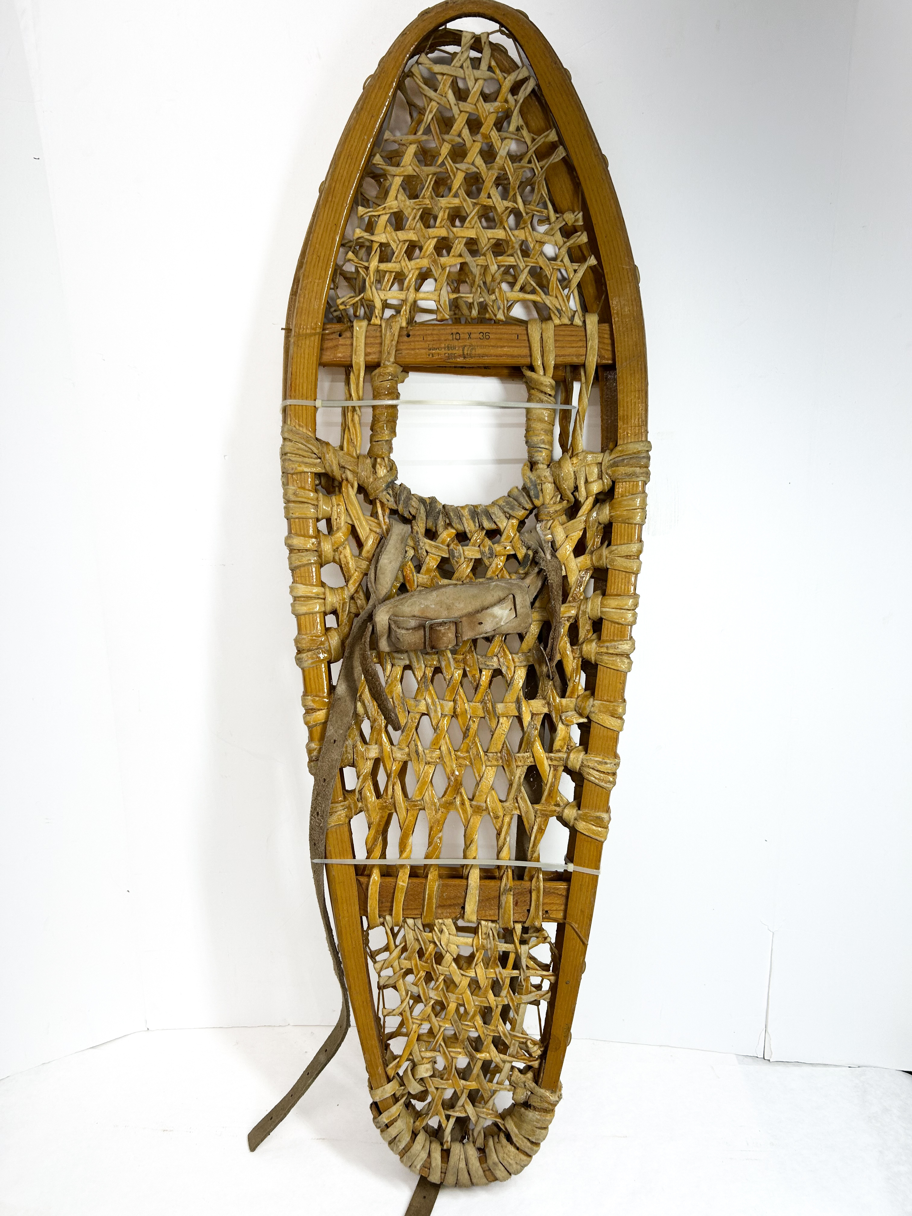 SAINT-LOUIS RAWHIDE BEAR PAW SNOWSHOES, C. 1960