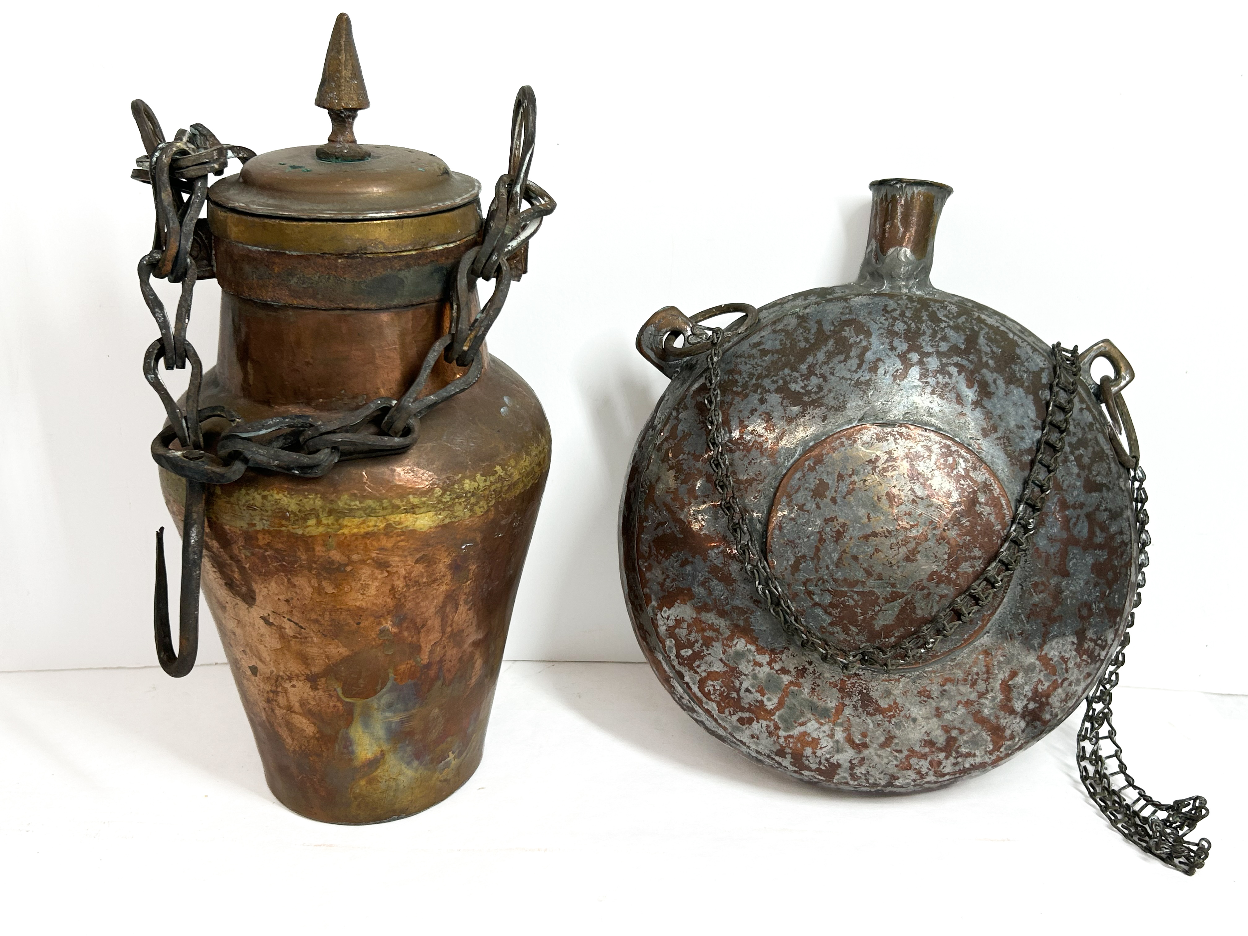 PERSIAN COPPER AND IRON VESSELS, 19TH CENTURY