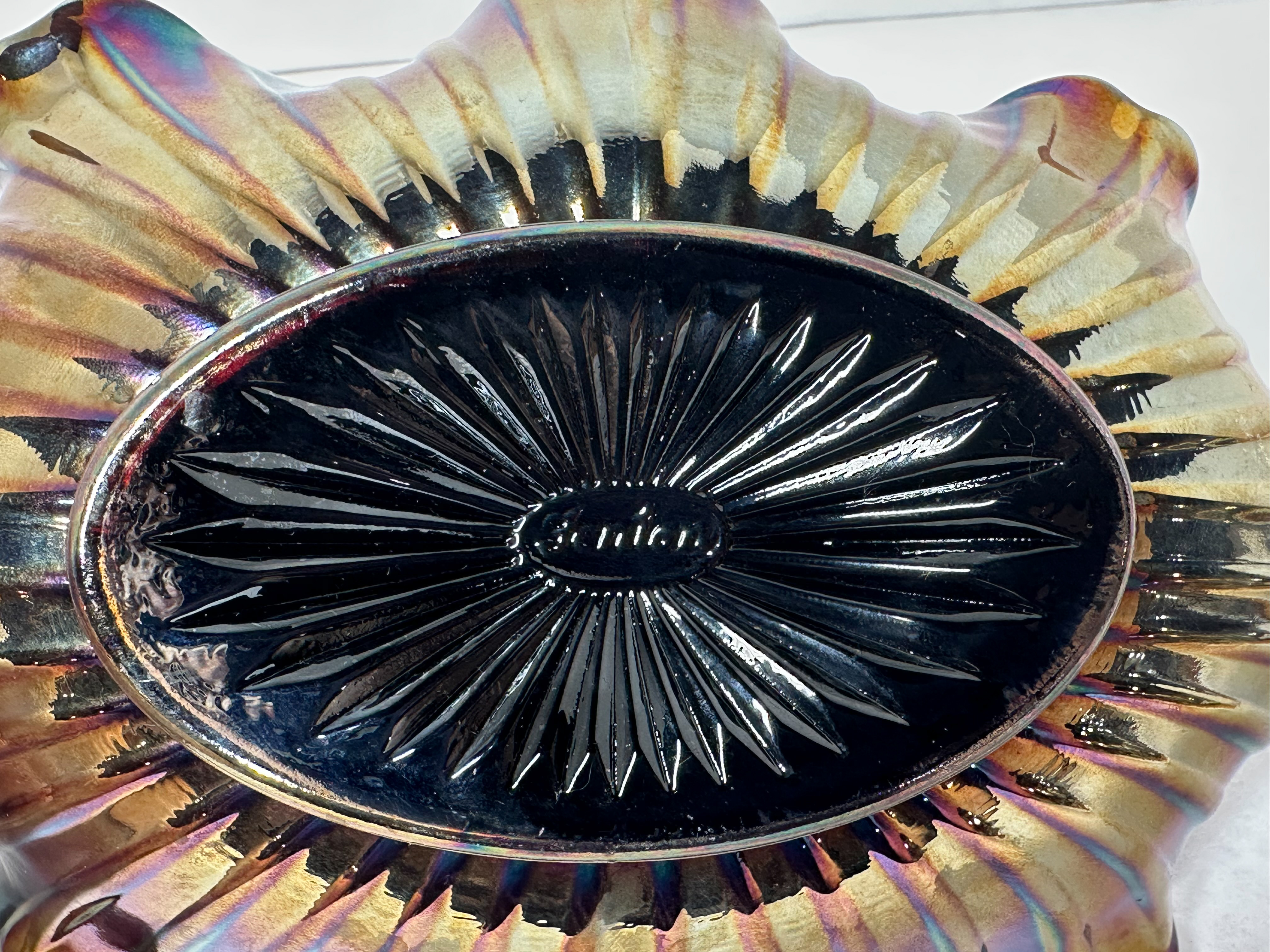 FENTON AMETHYST CARNIVAL GLASS BOWL, 1970S