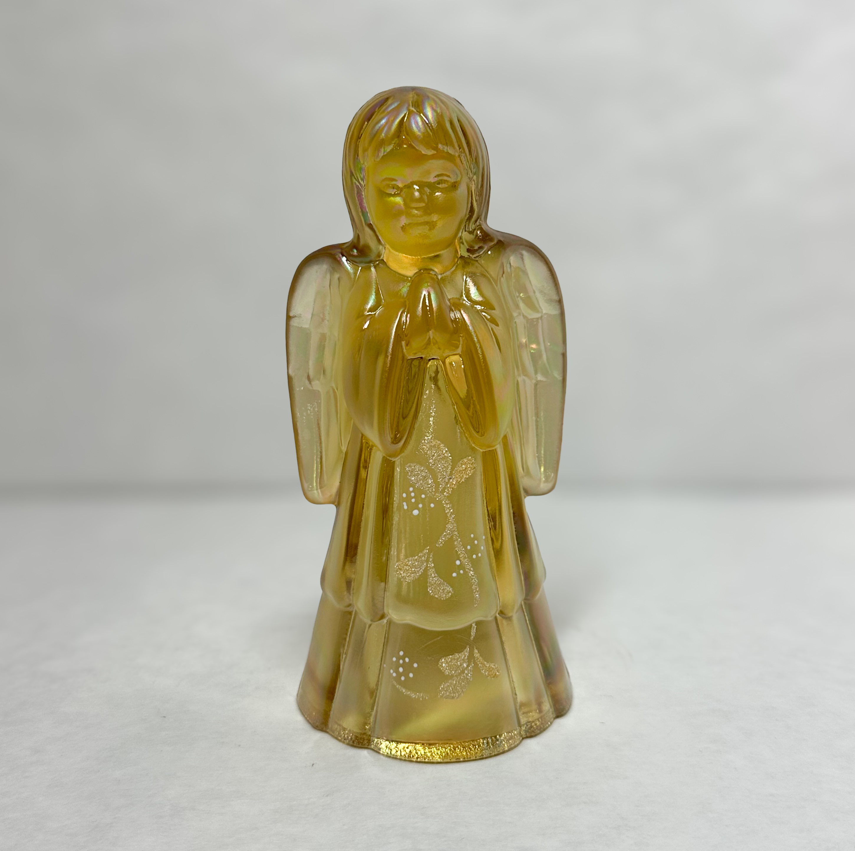 FENTON GOLD IRIDESCENT GLASS ANGEL