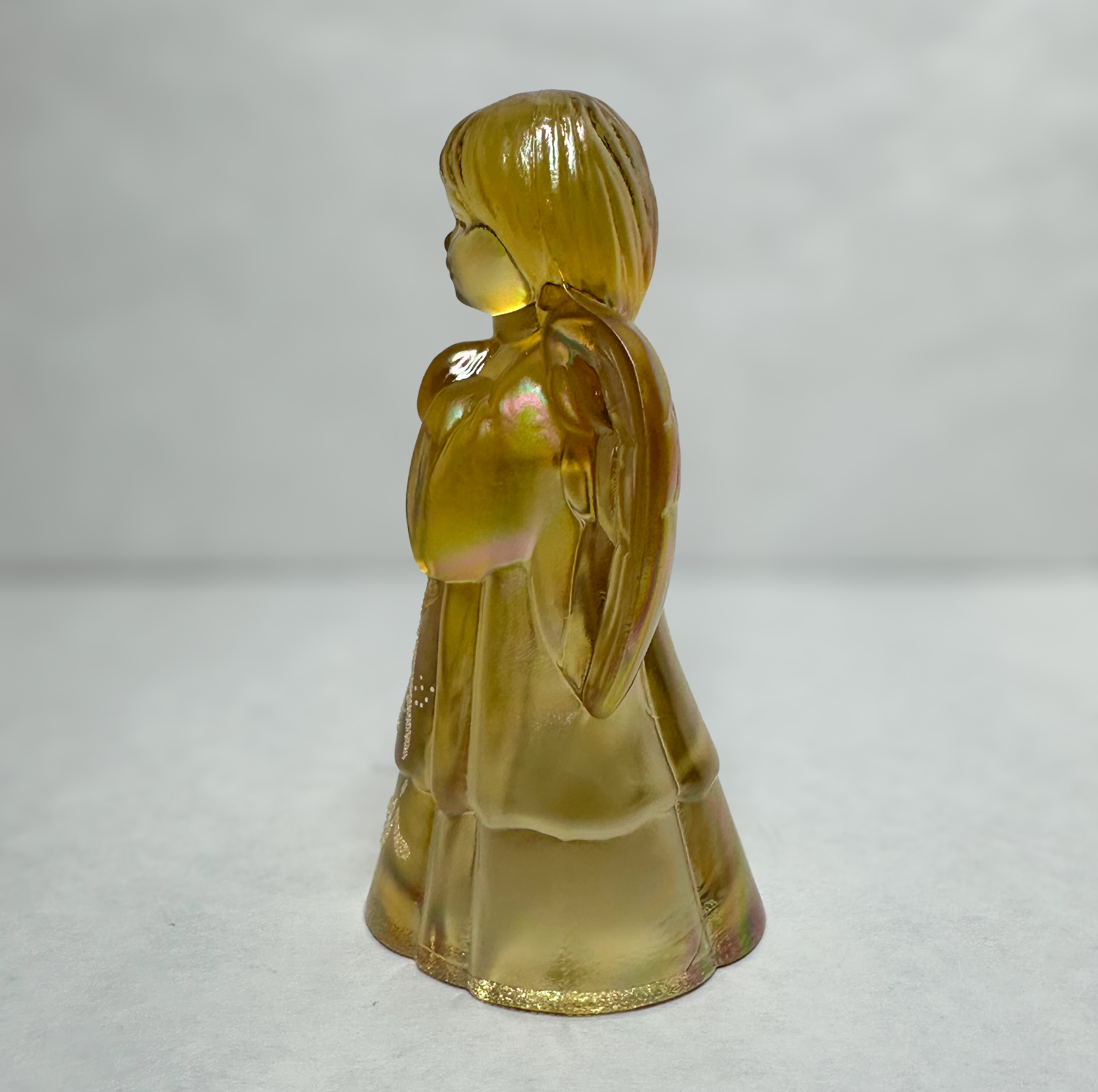 FENTON GOLD IRIDESCENT GLASS ANGEL