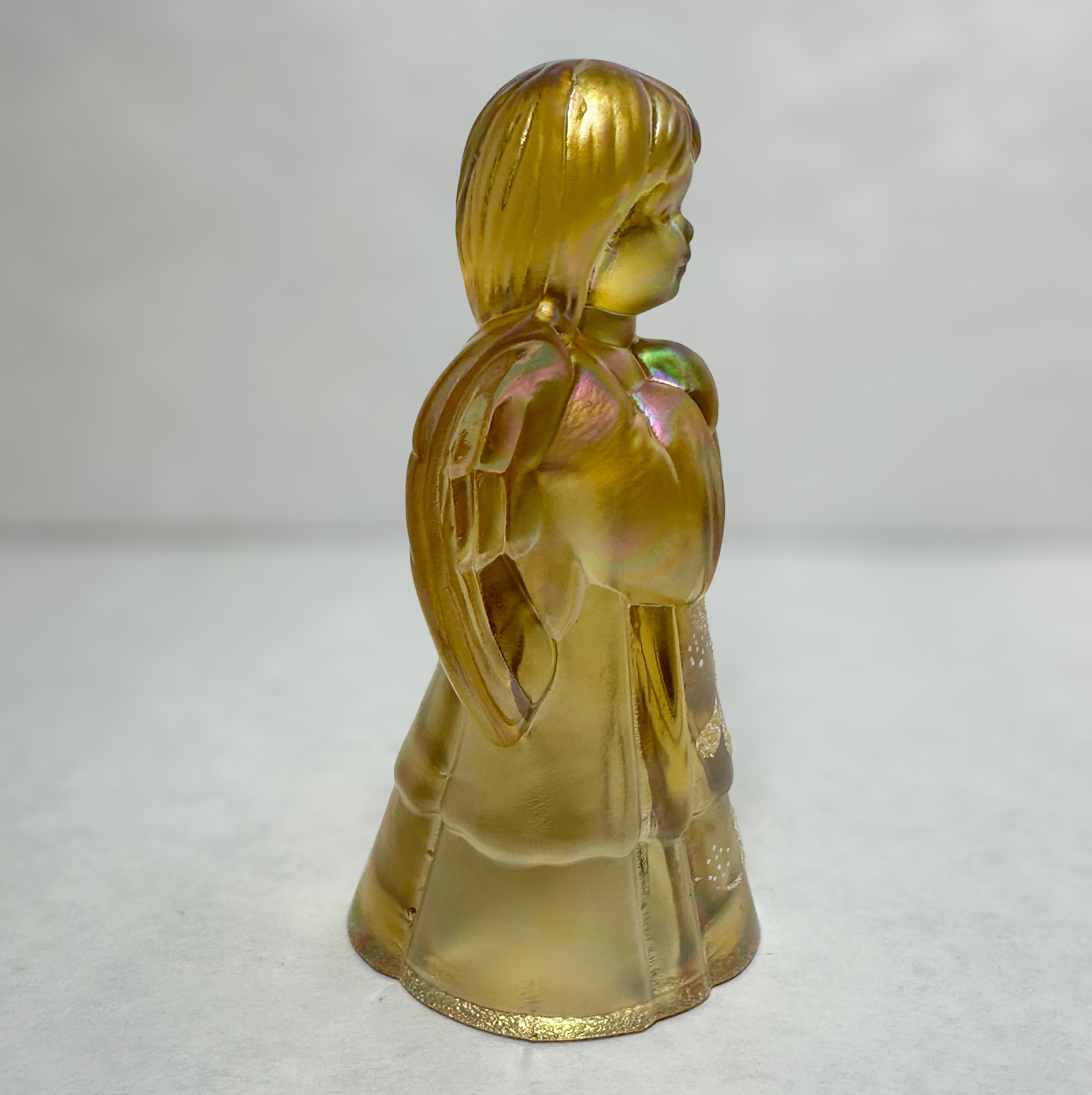 FENTON GOLD IRIDESCENT GLASS ANGEL