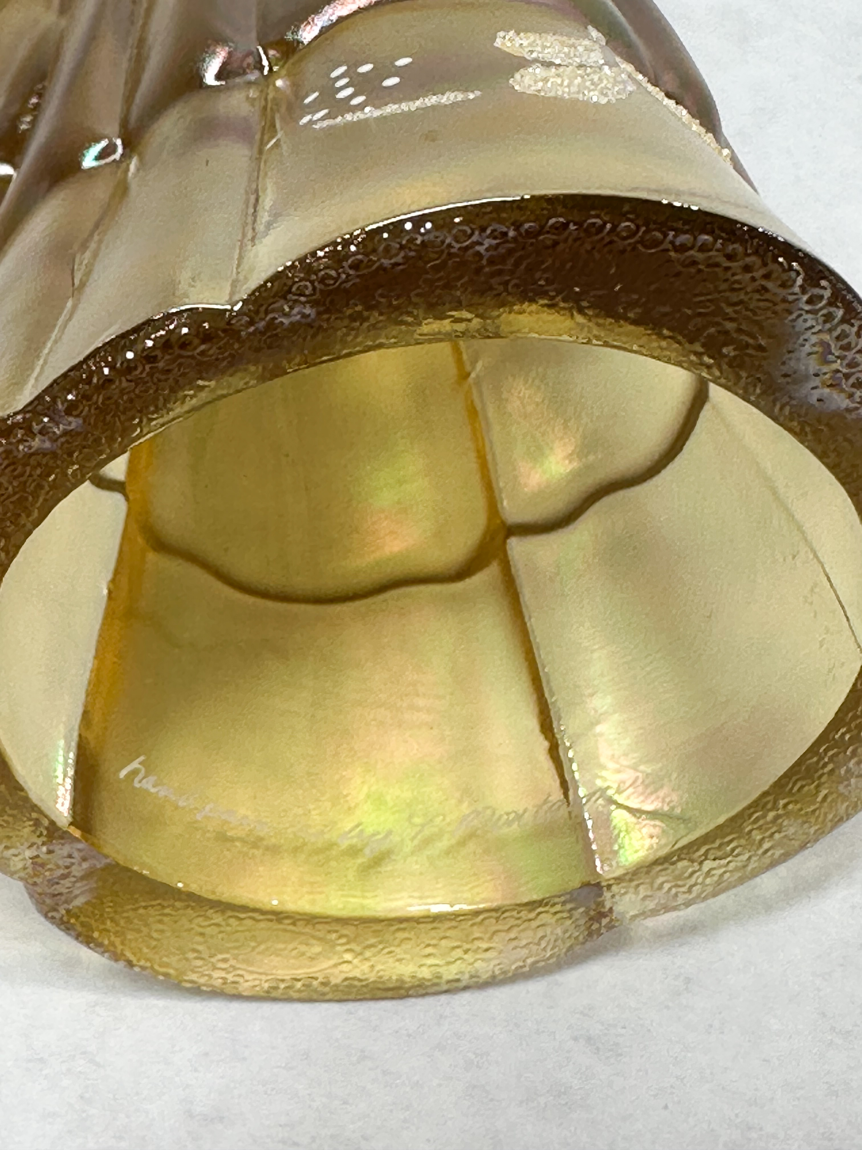 FENTON GOLD IRIDESCENT GLASS ANGEL