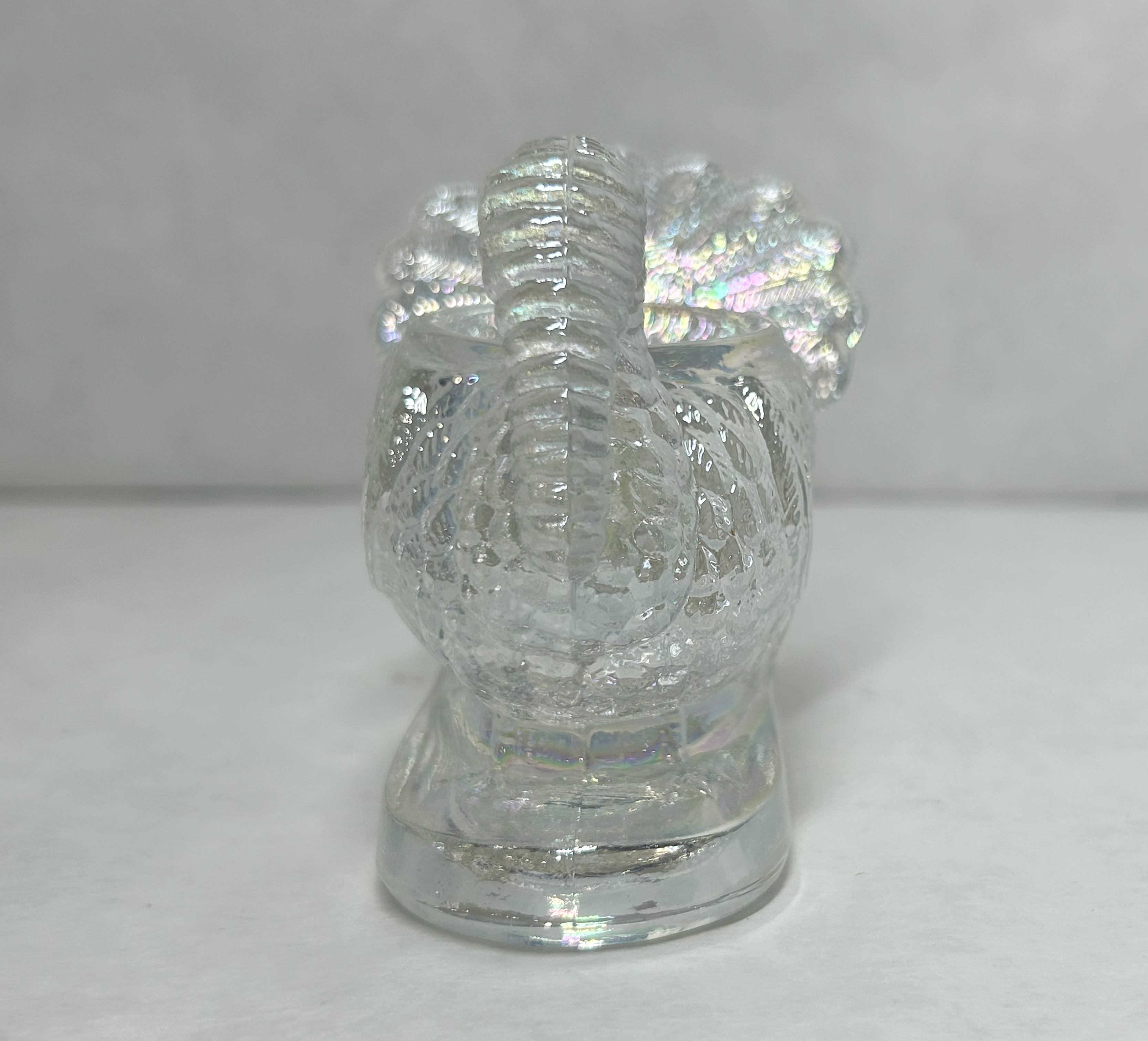 MOSSER IRIDESCENT GLASS TURKEY FIGURINE