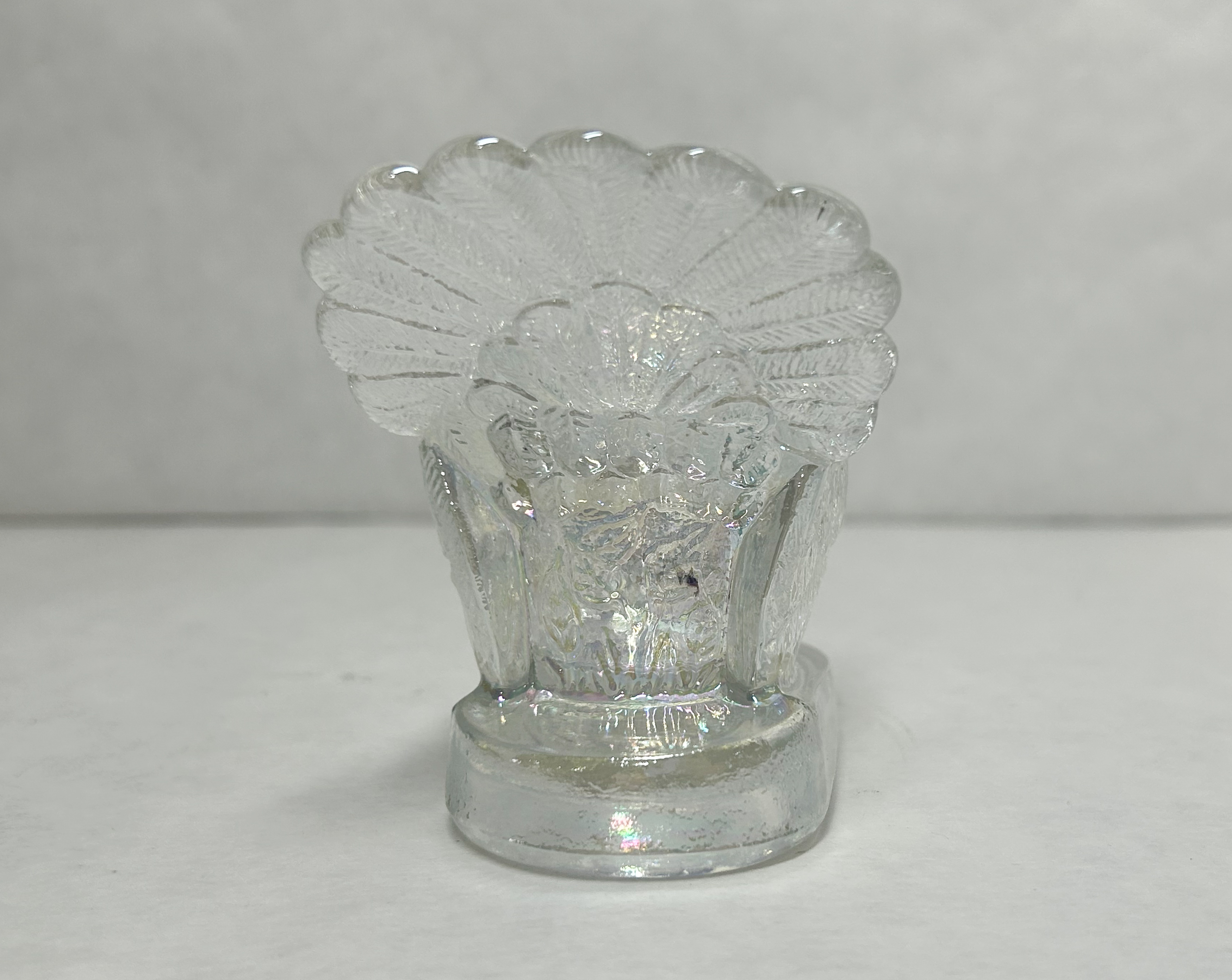 MOSSER IRIDESCENT GLASS TURKEY FIGURINE