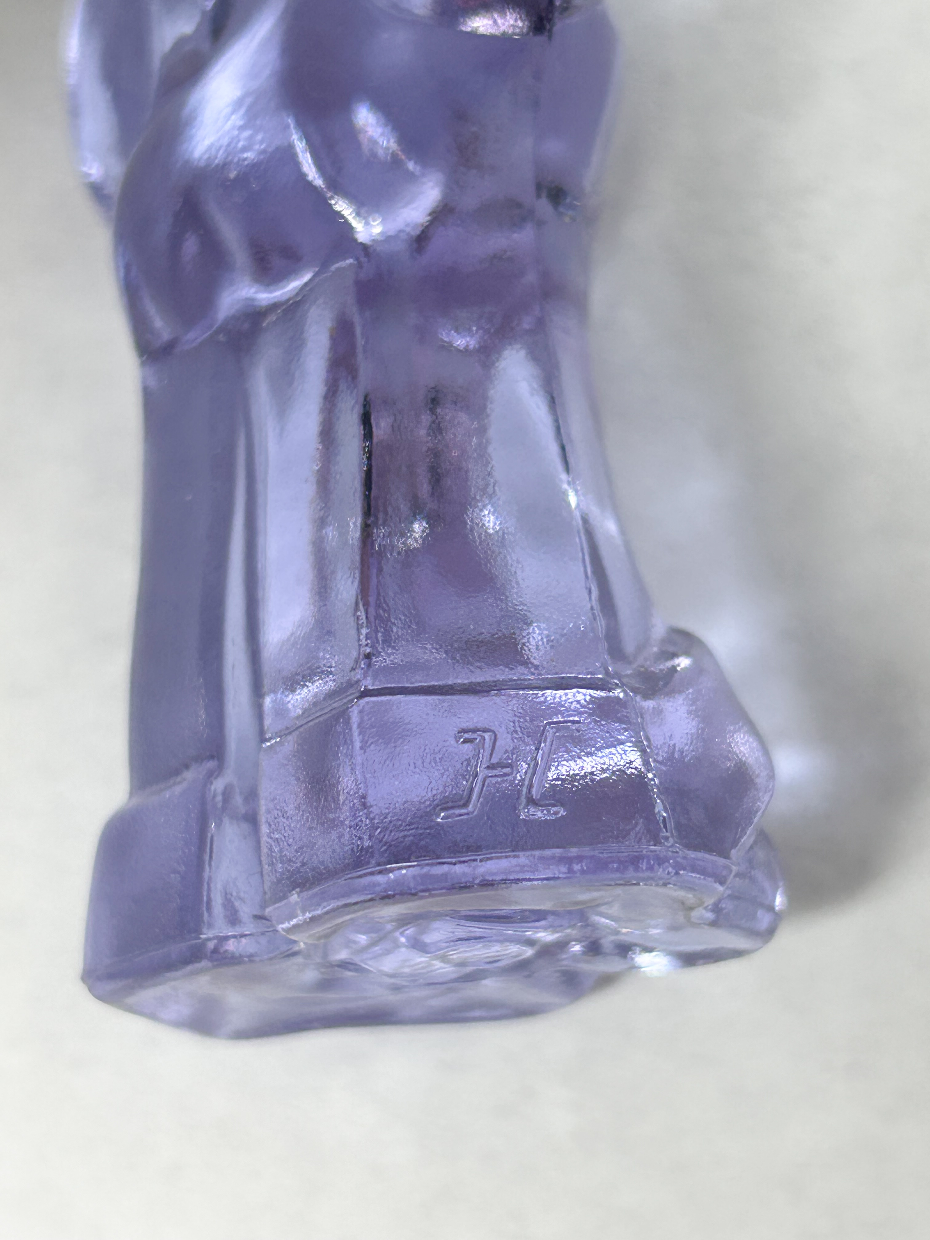 MOSSER PAIR OF LAVENDER GLASS JENNY AND JOSH