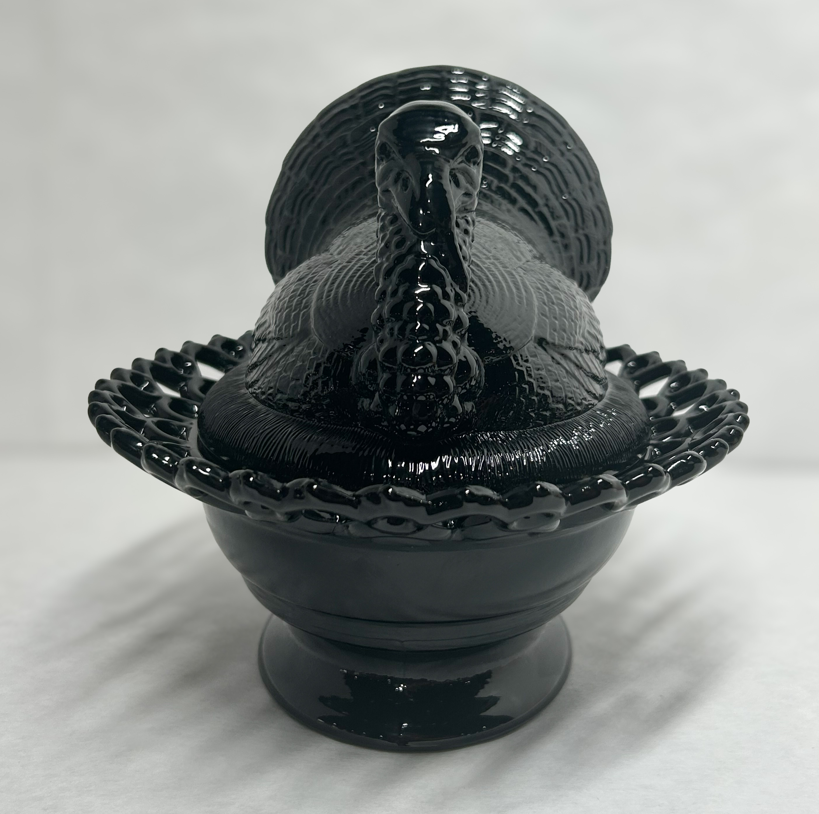 MOSSER EBONY GLASS TURKEY DISH