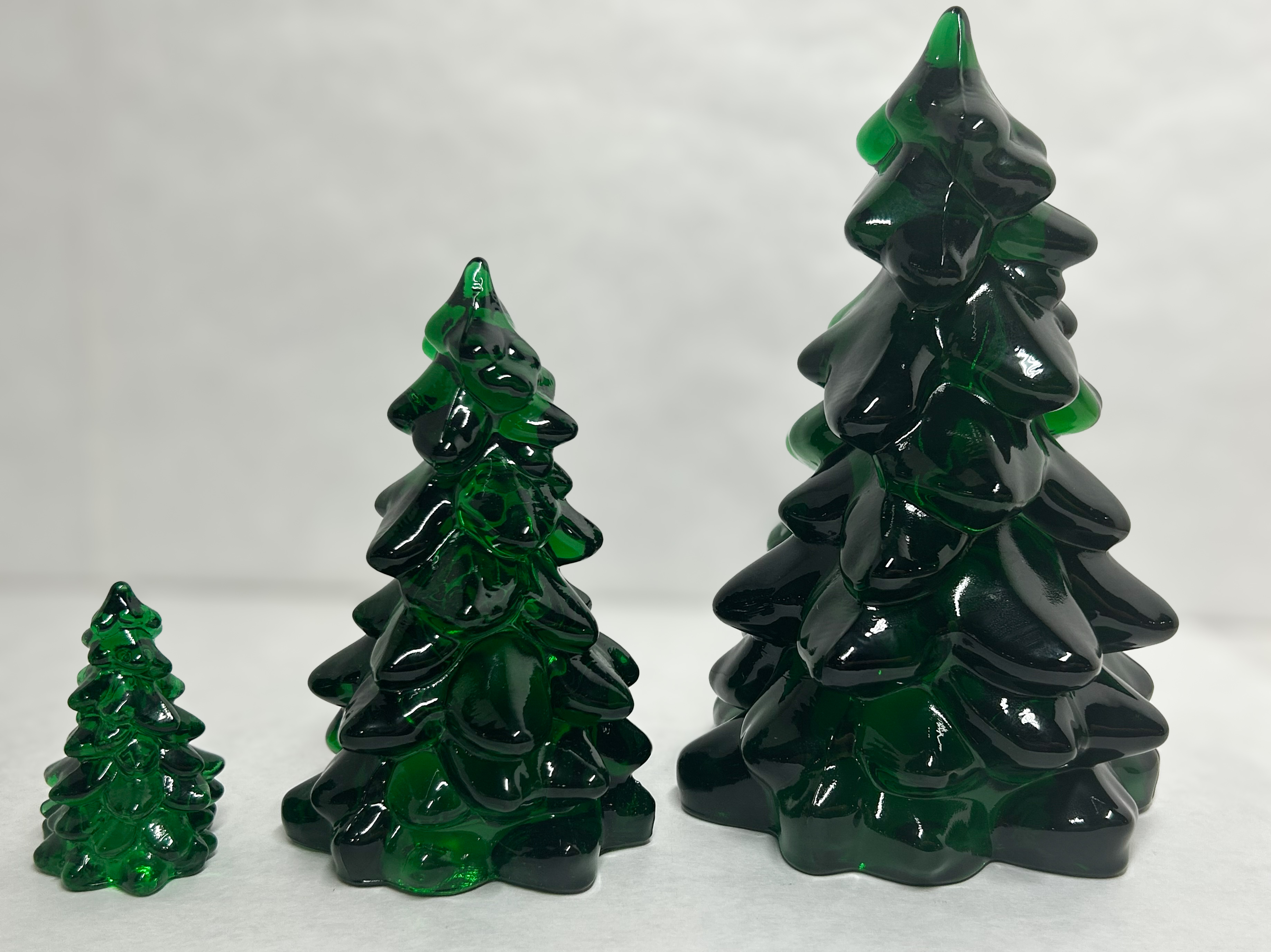 MOSSER EMERALD GREEN GLASS TREES