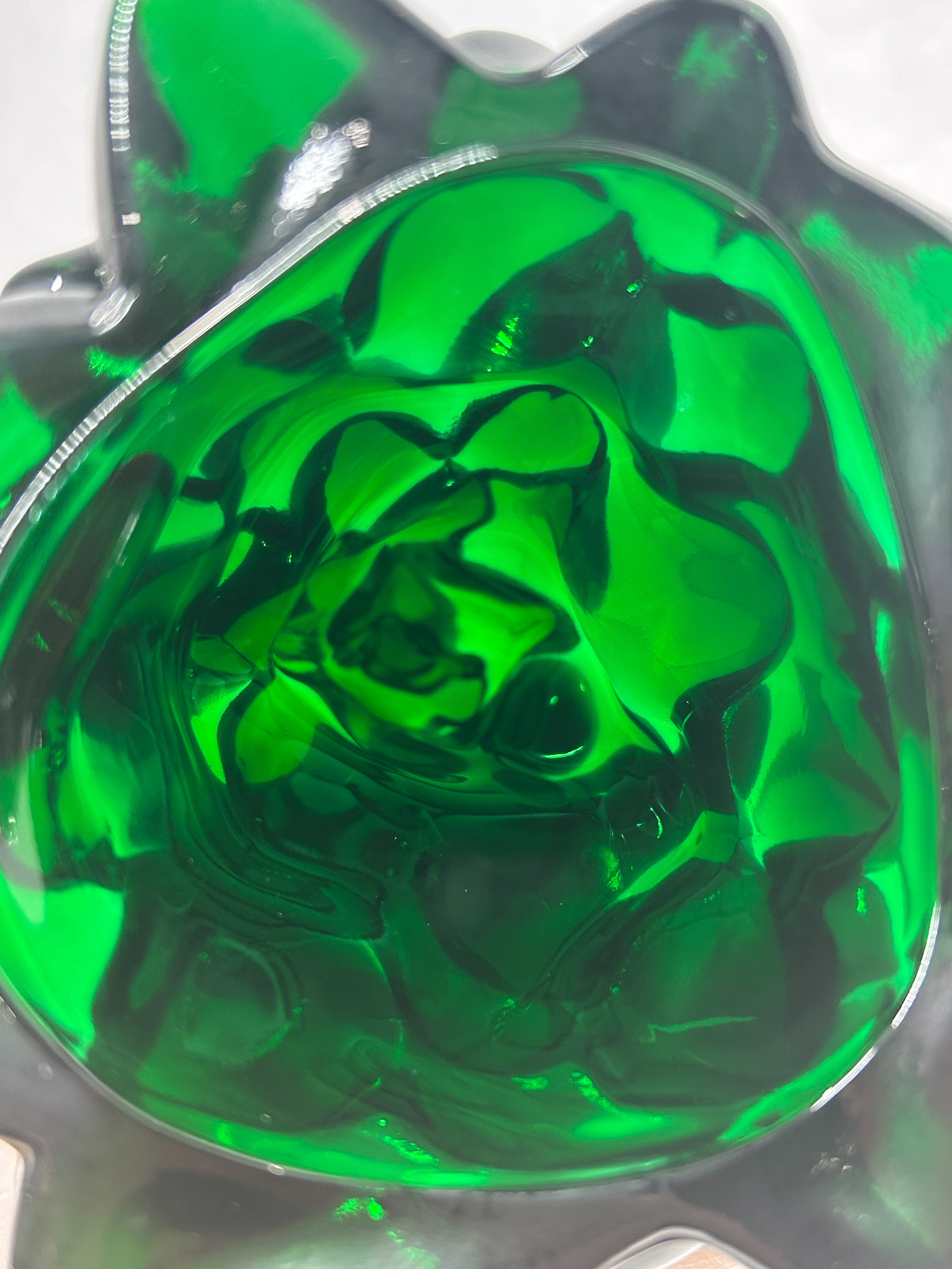 MOSSER EMERALD GREEN GLASS TREES