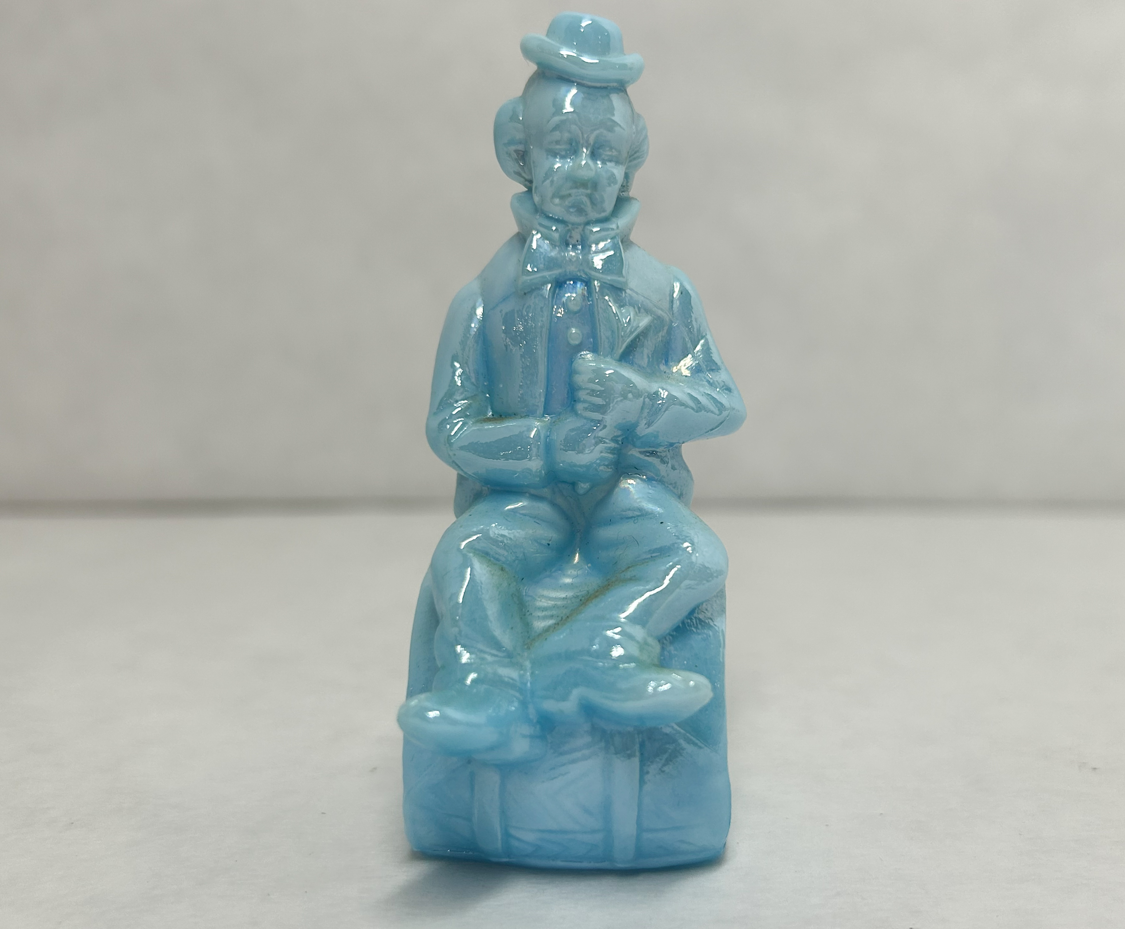 MOSSER BLUE SLAG CLOWN FIGURINE 1982