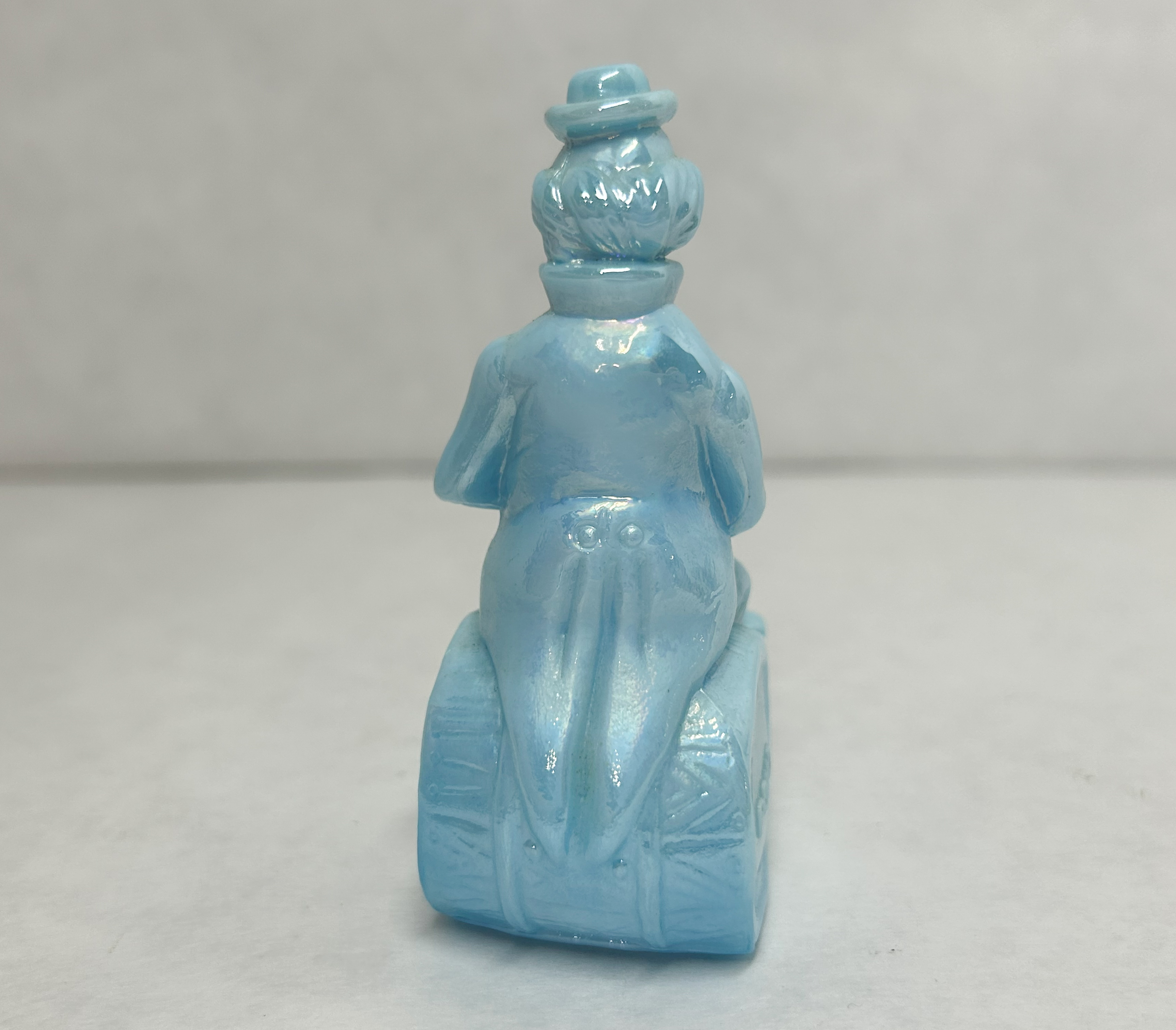 MOSSER BLUE SLAG CLOWN FIGURINE 1982
