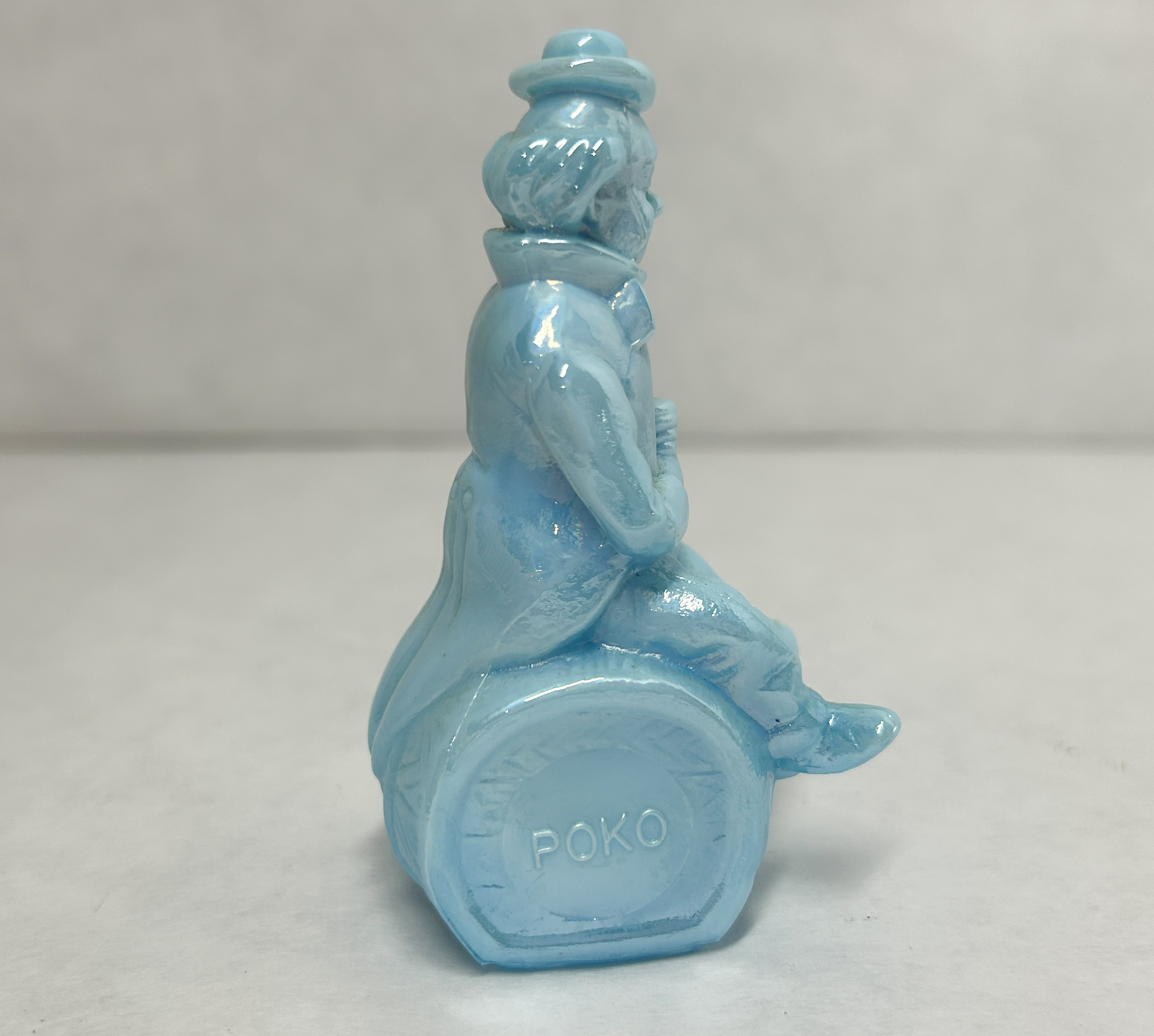 MOSSER BLUE SLAG CLOWN FIGURINE 1982