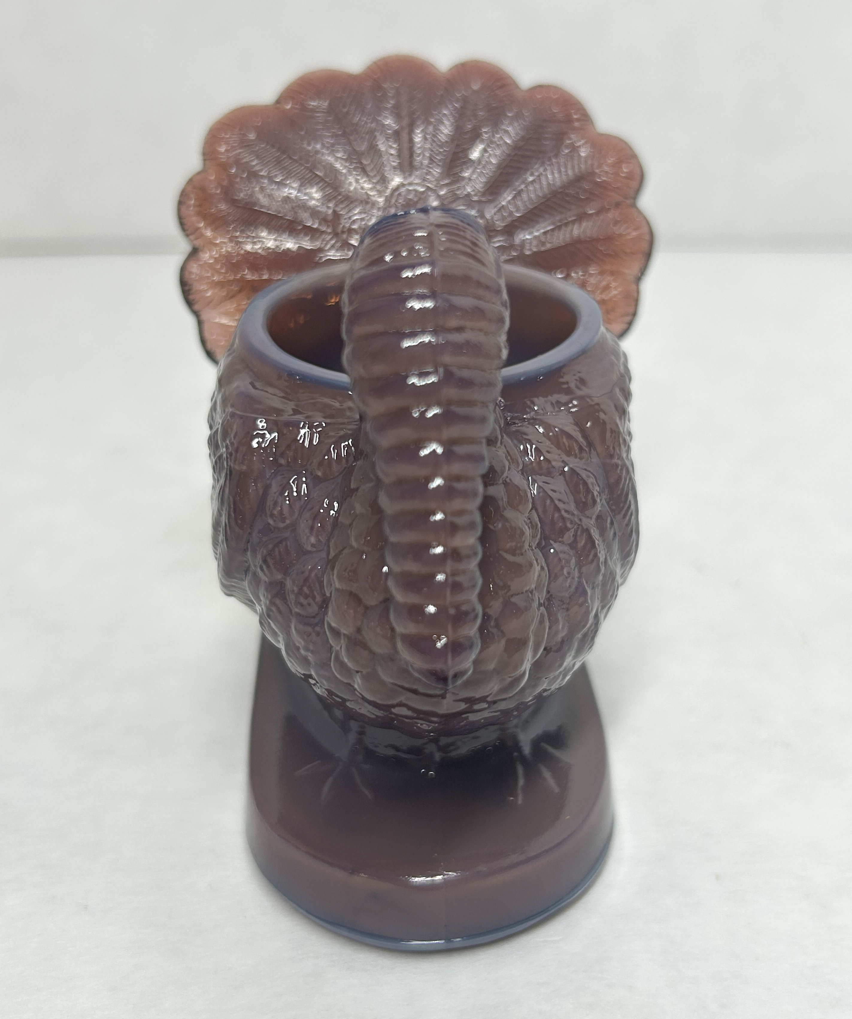 MOSSER PURPLE GLASS TURKEY TOOTHPICK HOLDER
