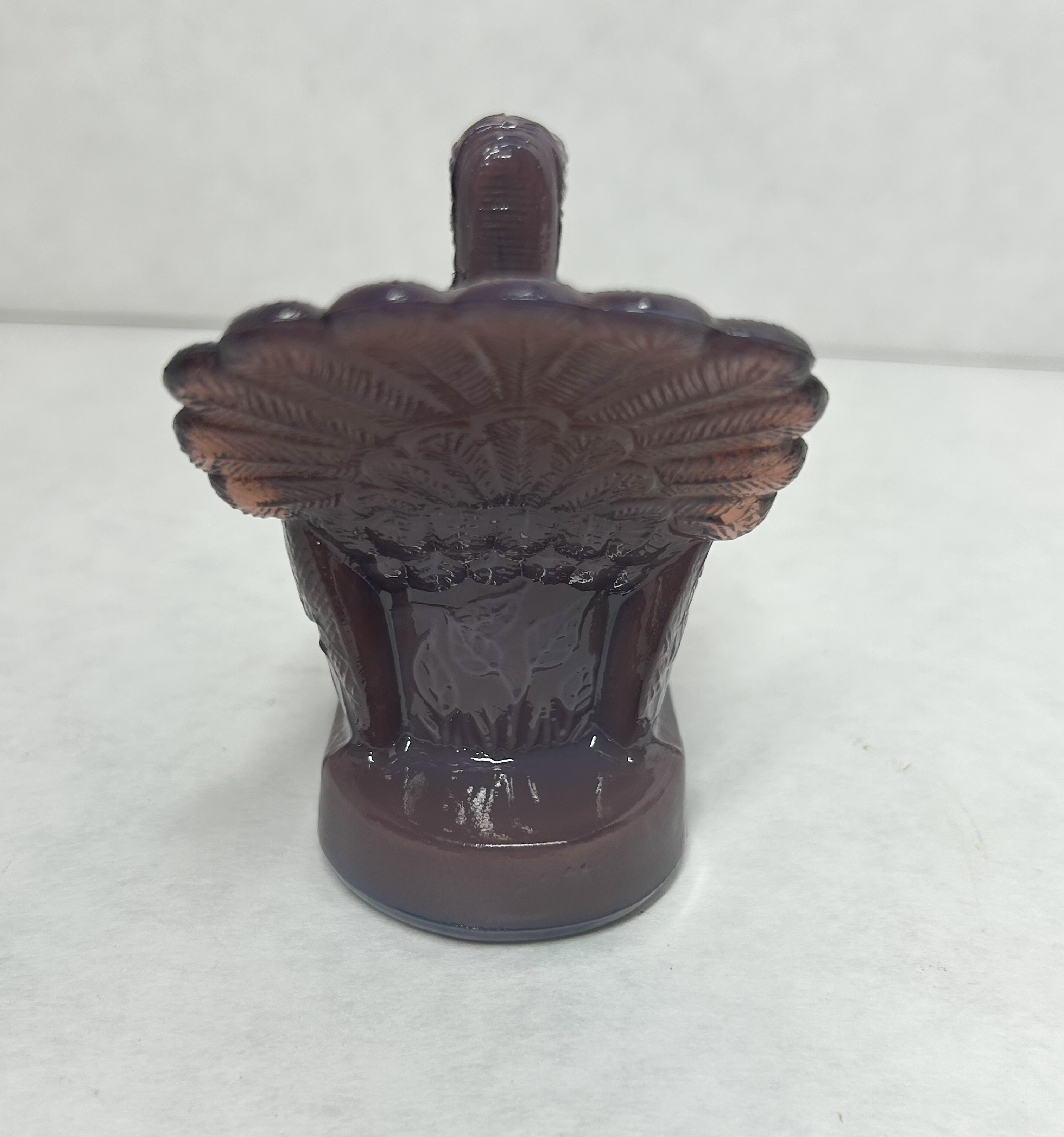MOSSER PURPLE GLASS TURKEY TOOTHPICK HOLDER