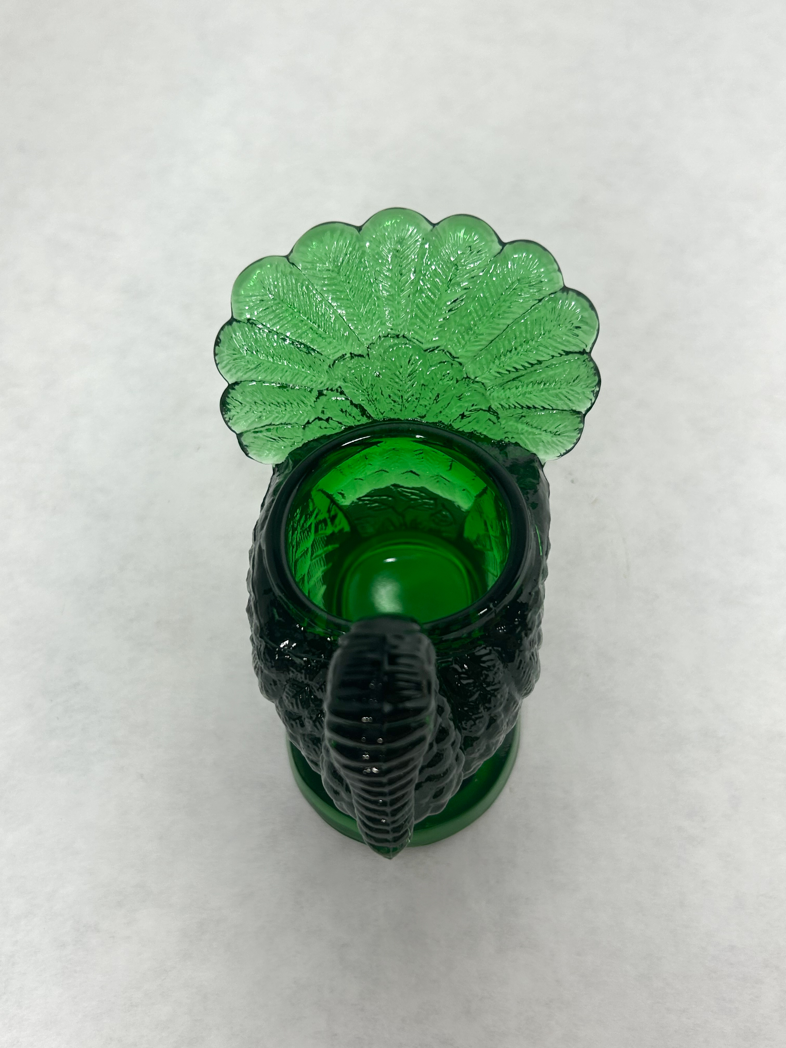 MOSSER EMERALD GLASS TURKEY TOOTHPICK HOLDER