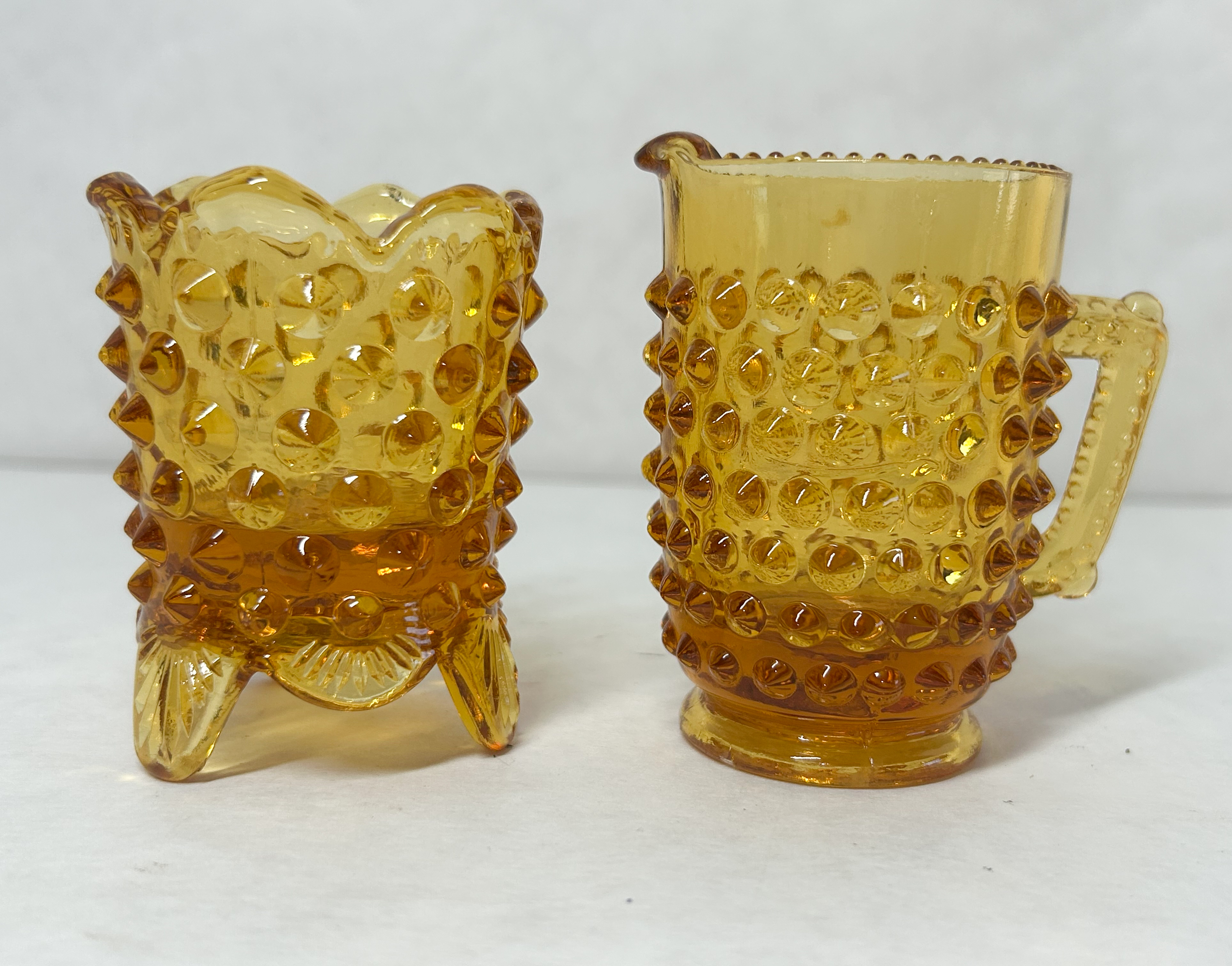 FENTON AMBER HOBNAIL GLASS 1960S