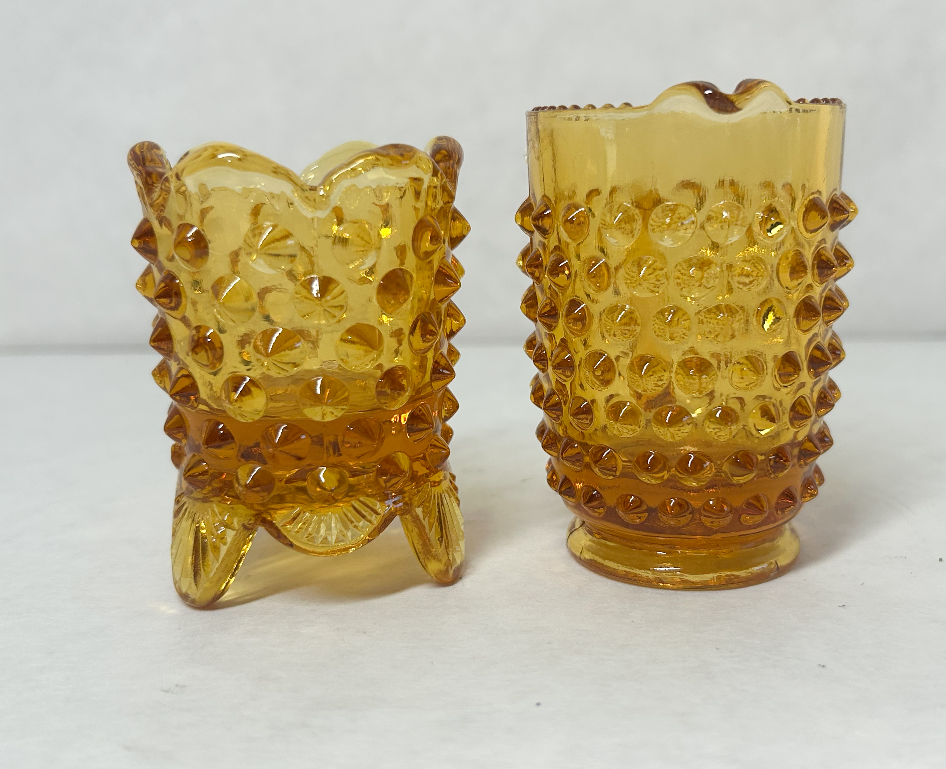 FENTON AMBER HOBNAIL GLASS 1960S