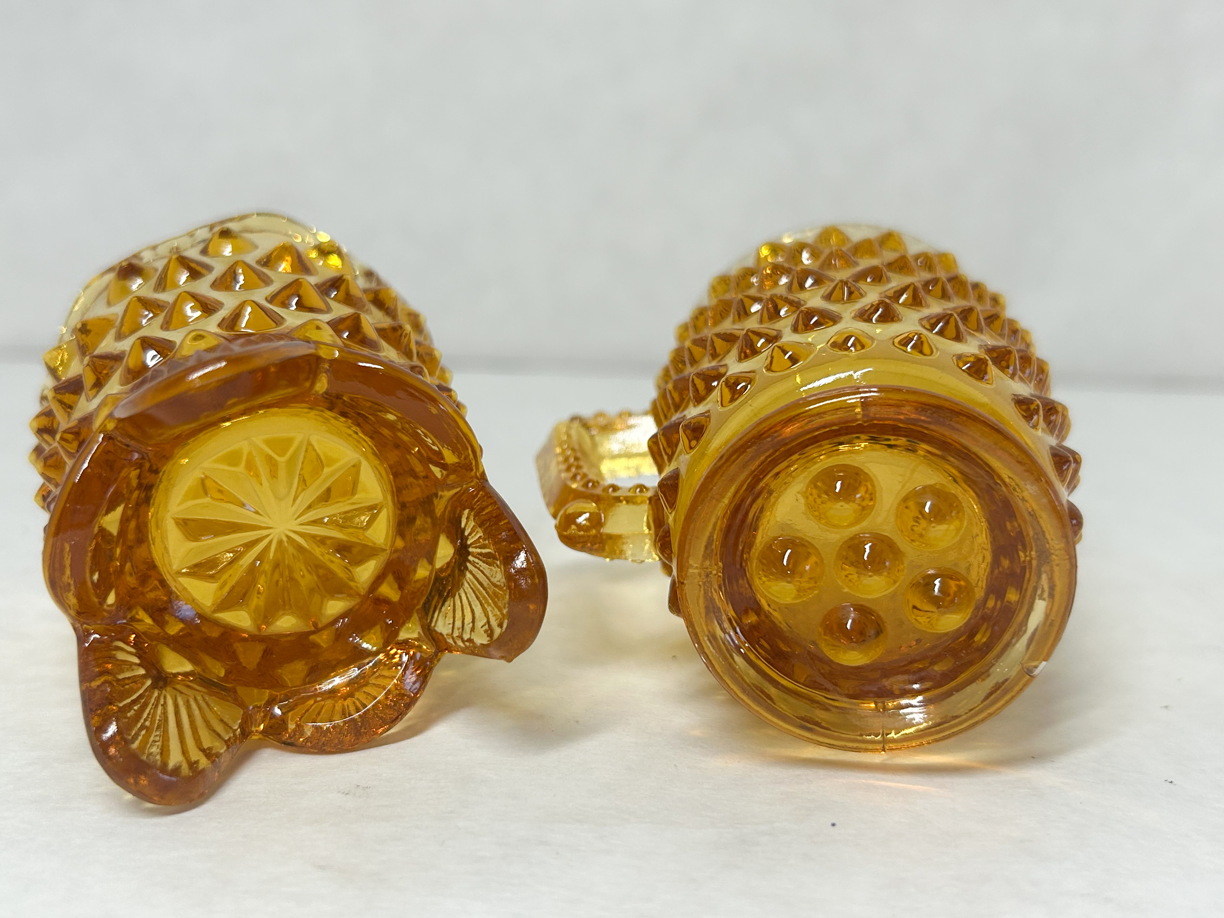 FENTON AMBER HOBNAIL GLASS 1960S