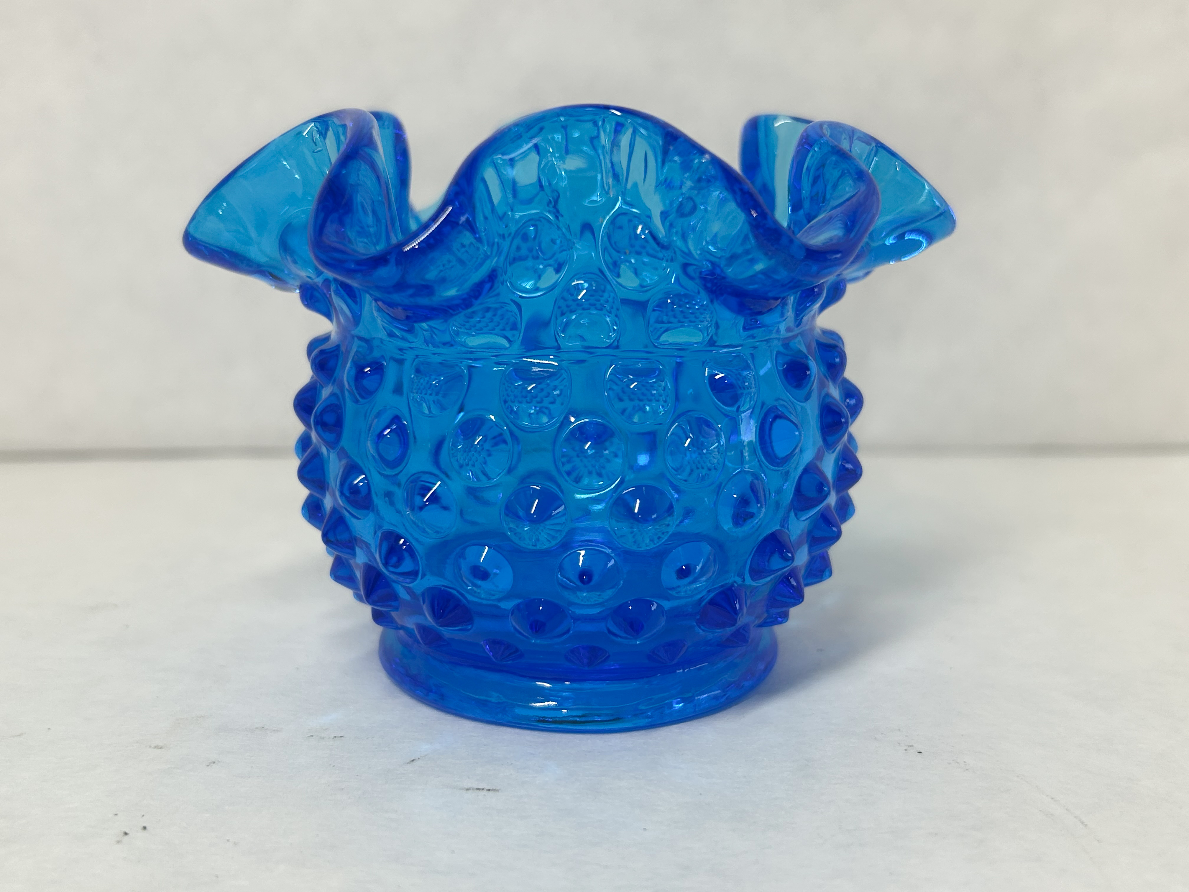 FENTON BLUE PRESSED GLASS TRIO