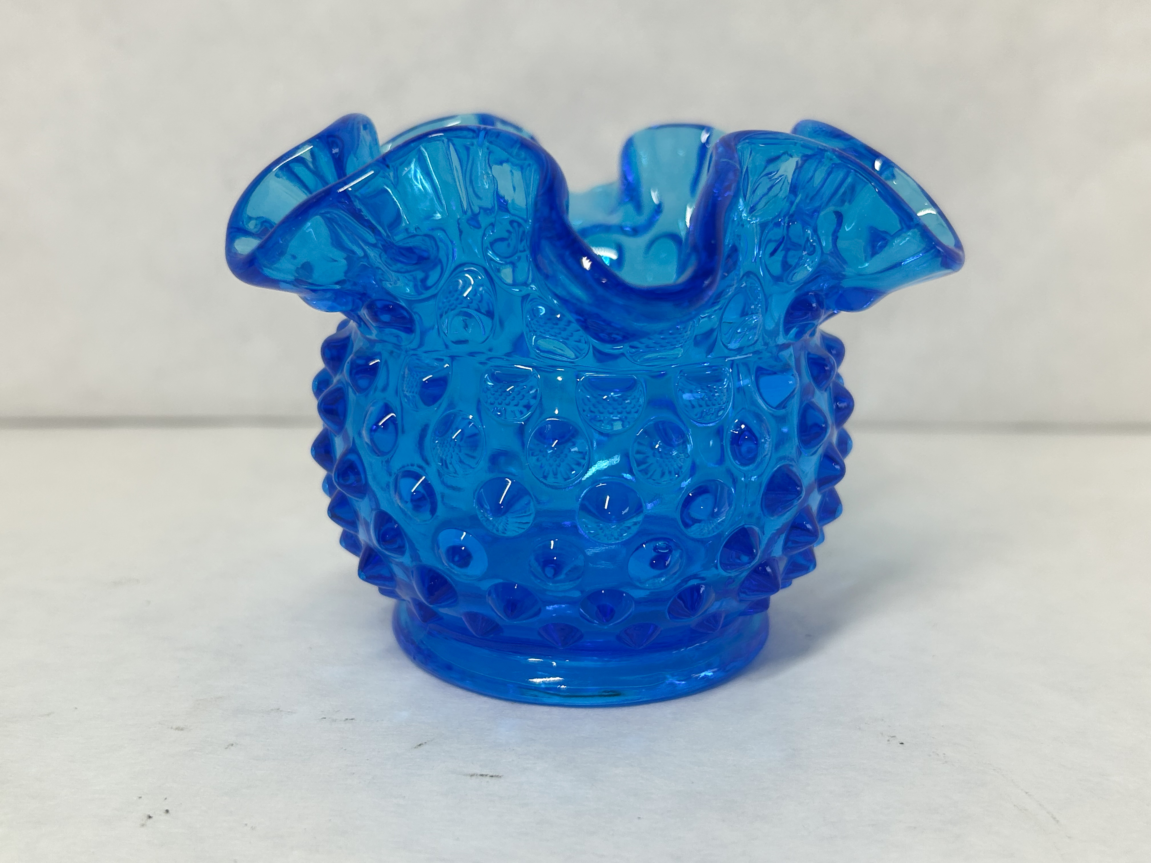 FENTON BLUE PRESSED GLASS TRIO