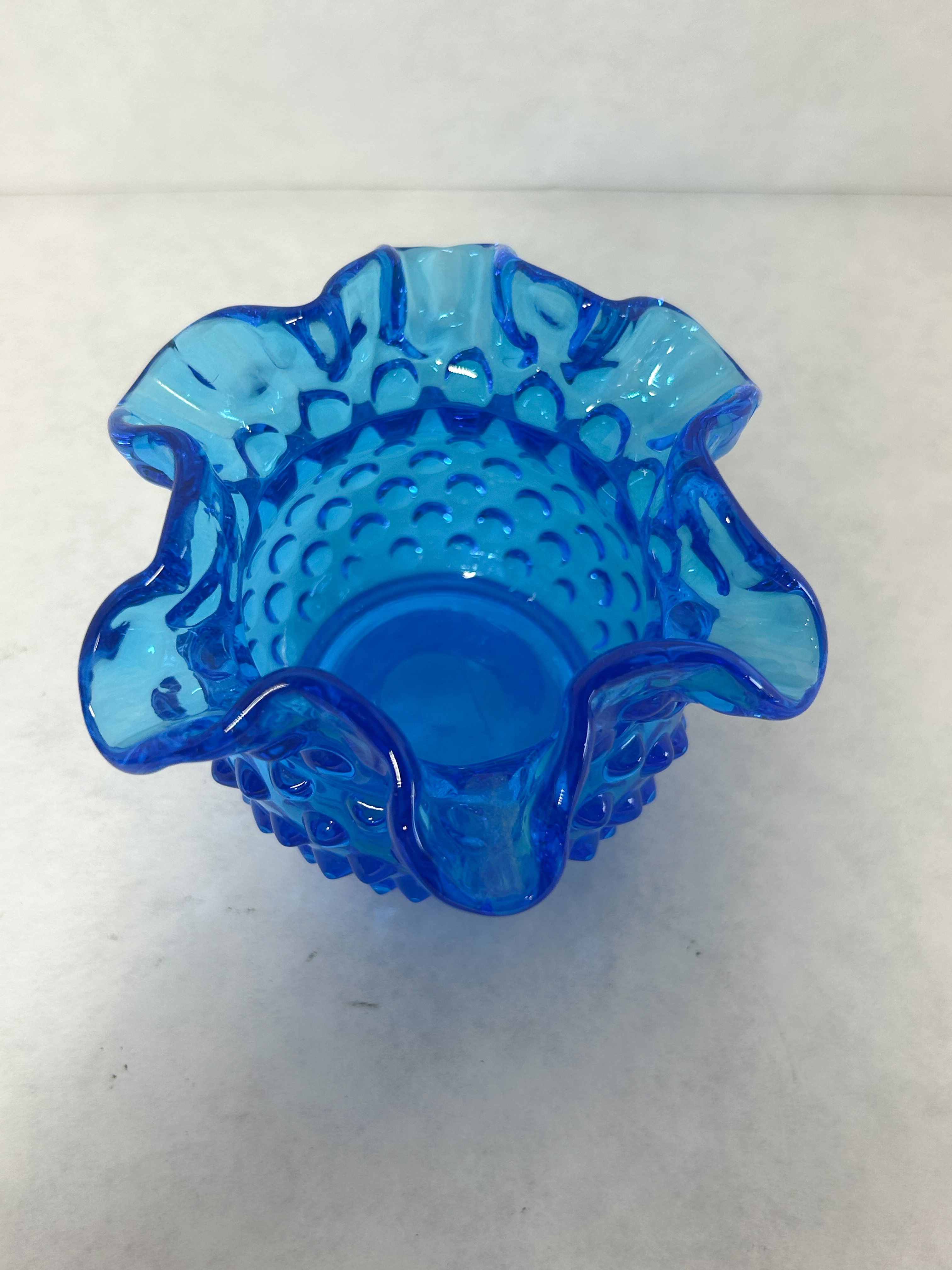 FENTON BLUE PRESSED GLASS TRIO