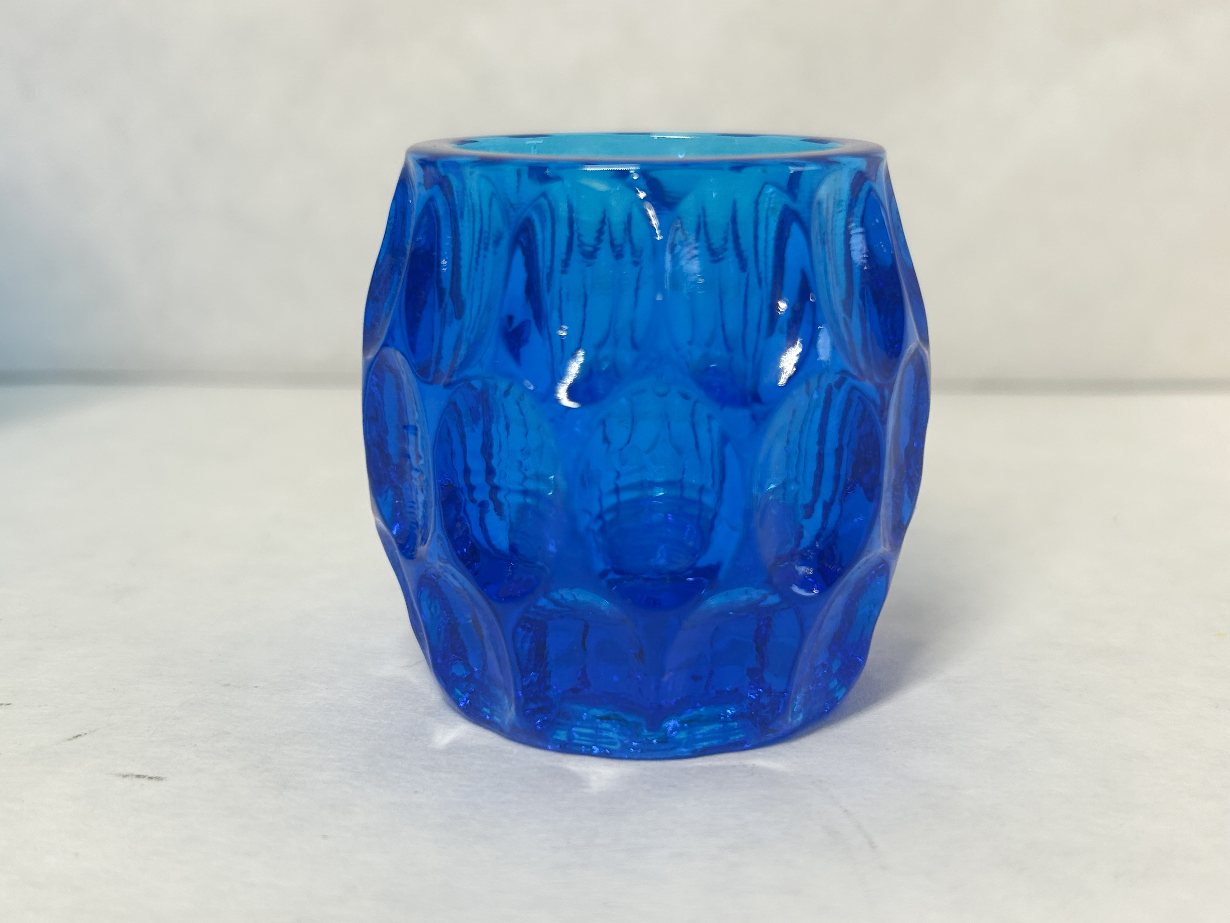 FENTON BLUE PRESSED GLASS TRIO