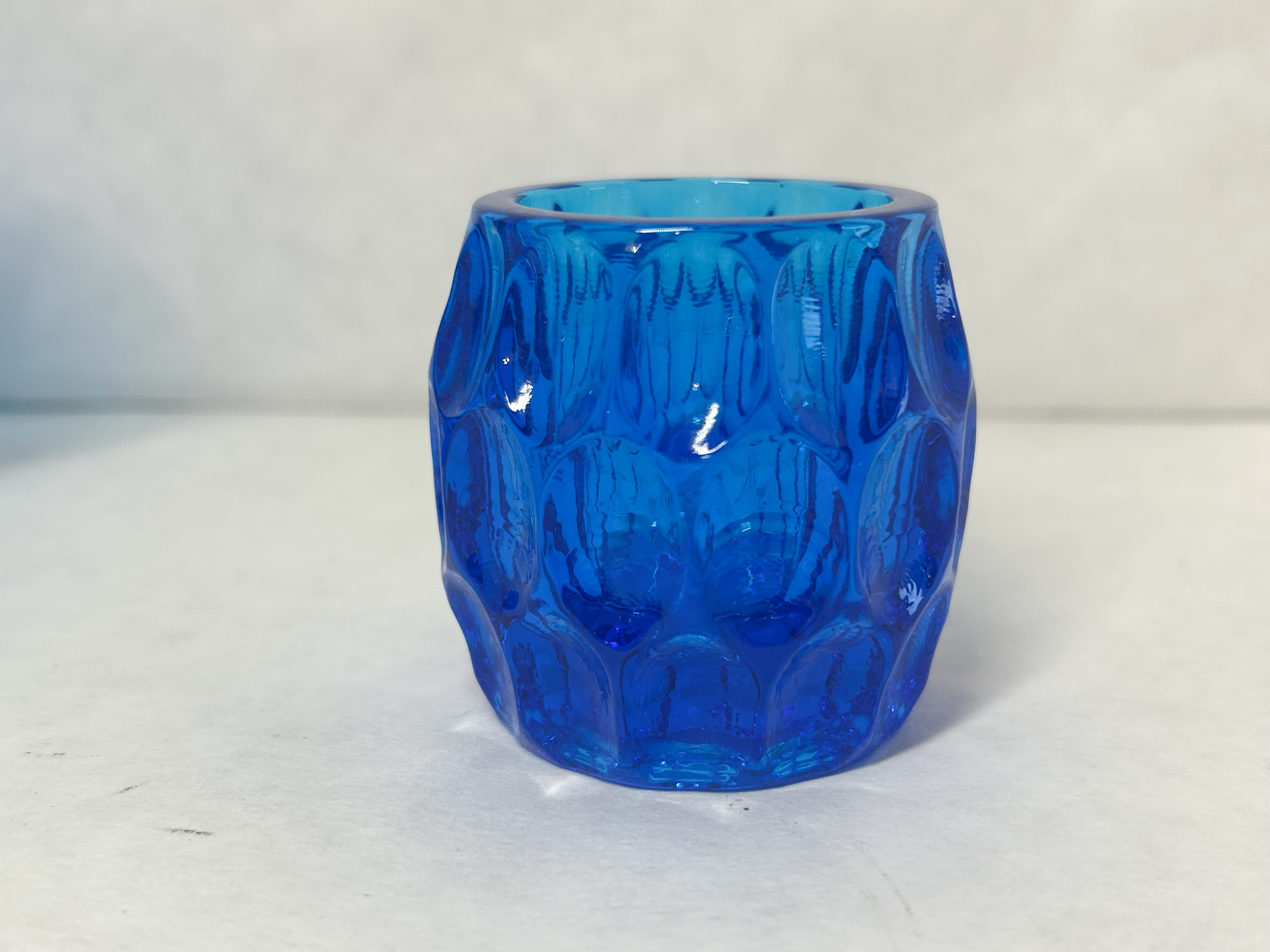 FENTON BLUE PRESSED GLASS TRIO