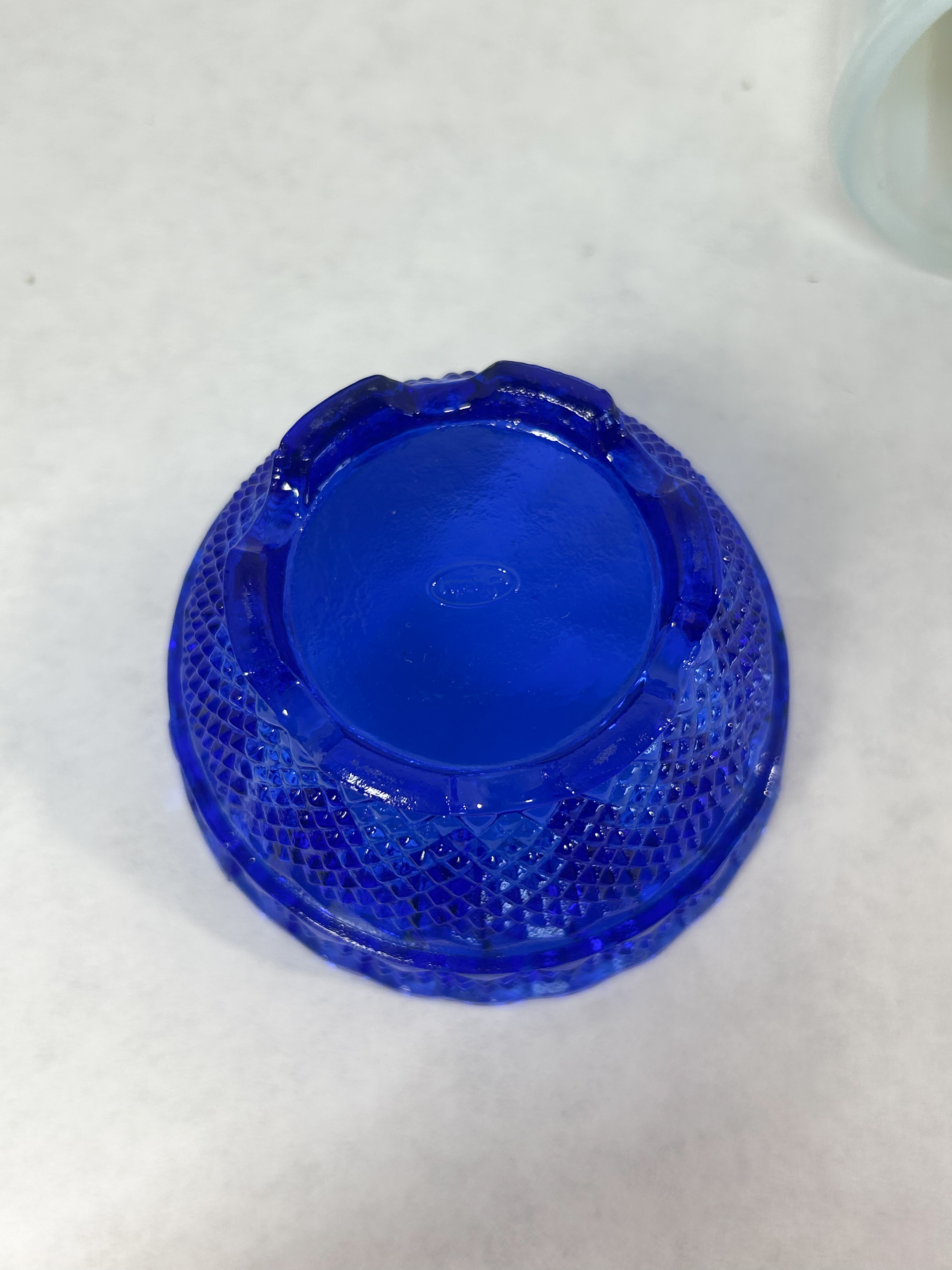 FENTON COBALT SATIN GLASS FAIRY LAMP