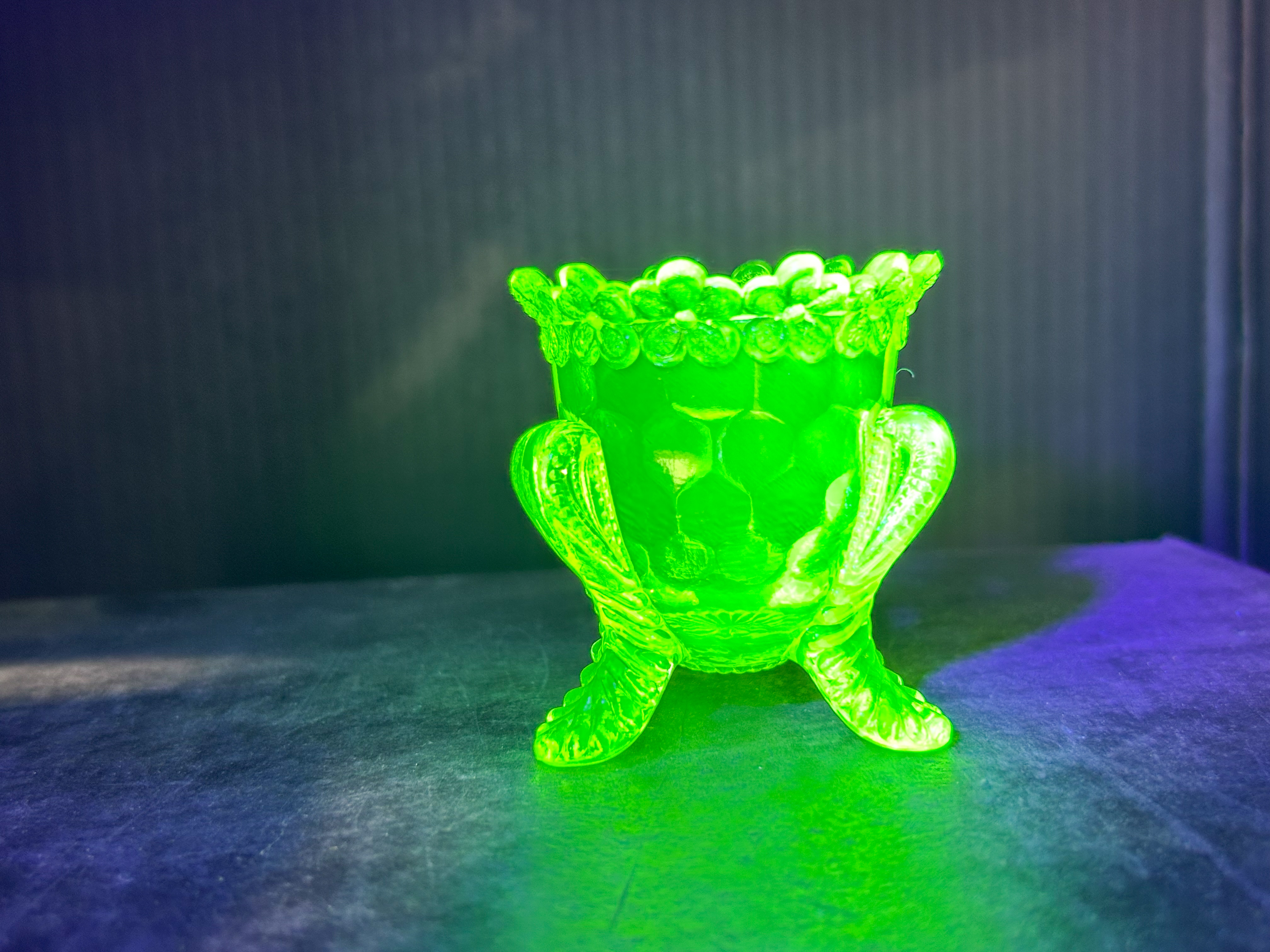 TWO PRESSED GLASS TOOTHPICK HOLDERS, 1900
