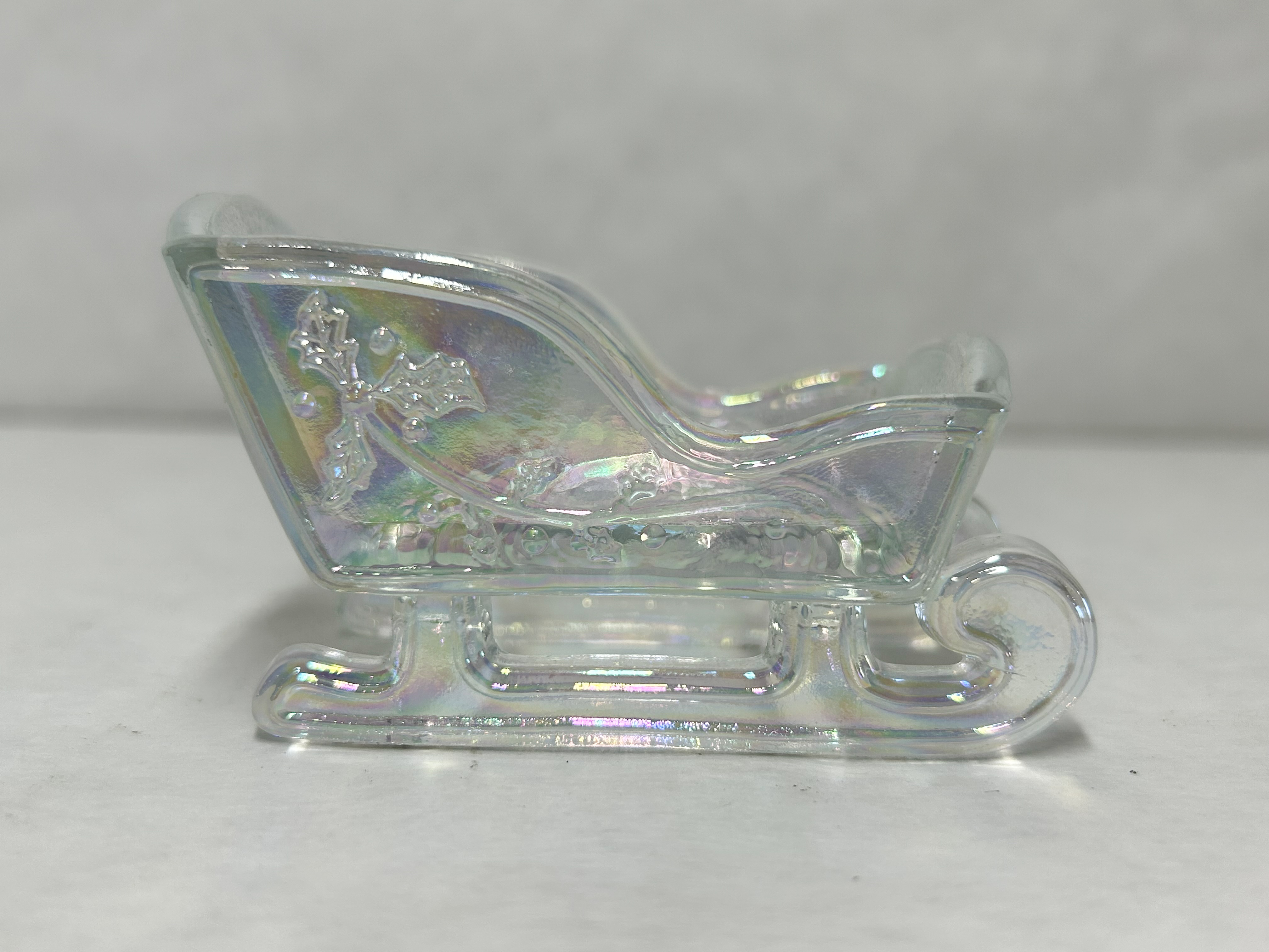 MOSSER IRIDESCENT GLASS SLEIGH