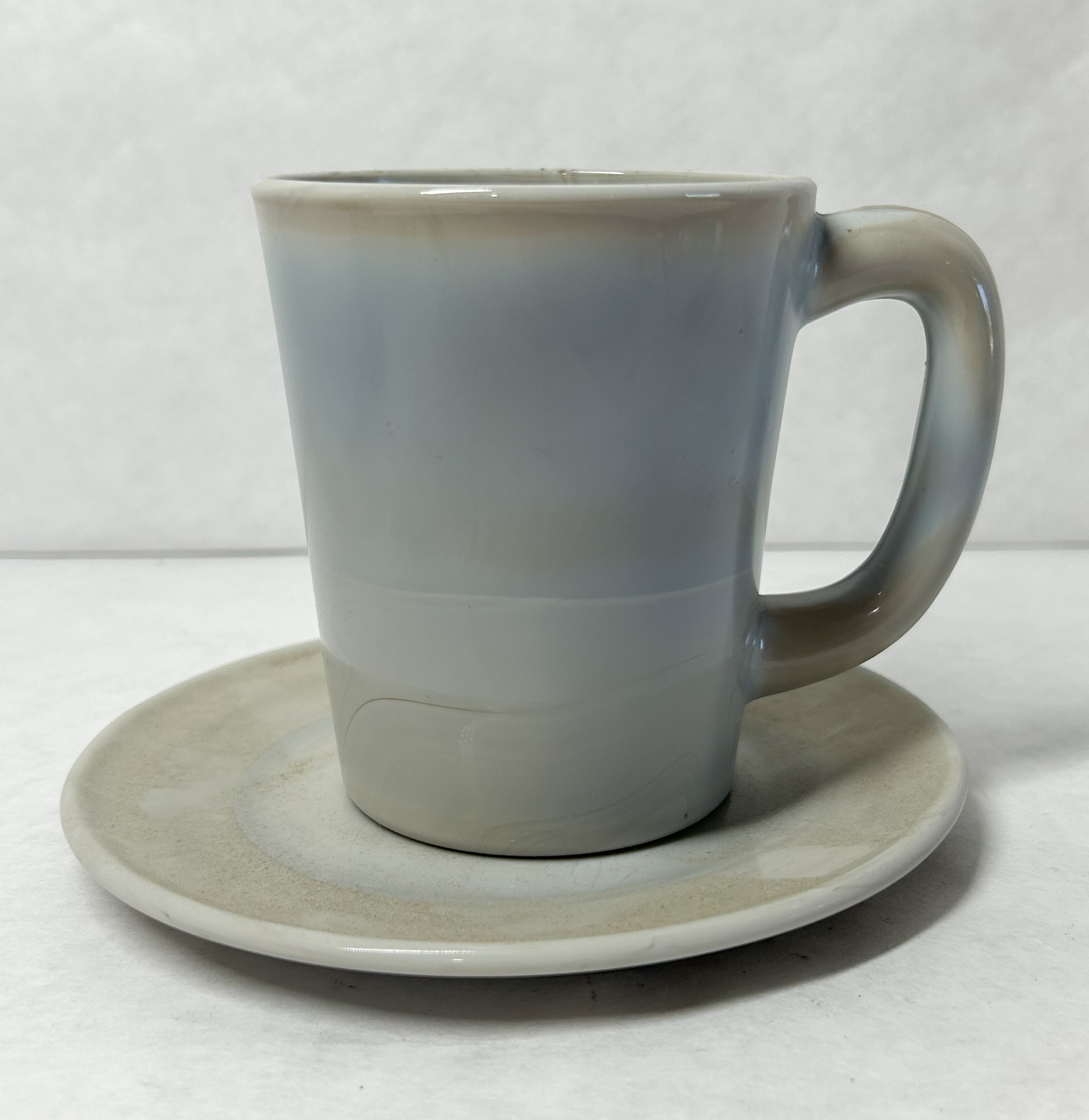 MOSSER MARBLE MUG AND SAUCER