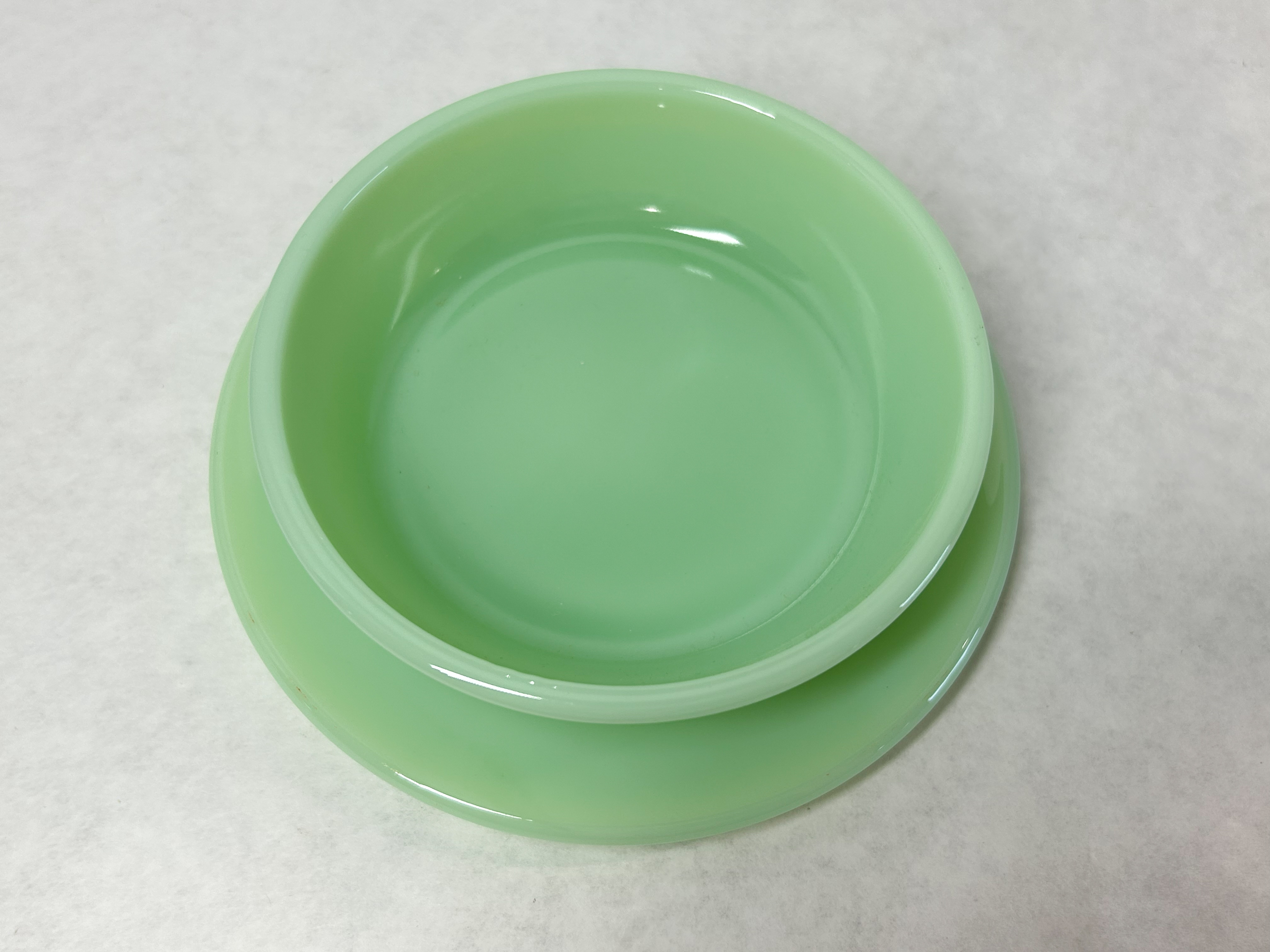 MOSSER JADEITE GLASS BOWL AND SAUCER
