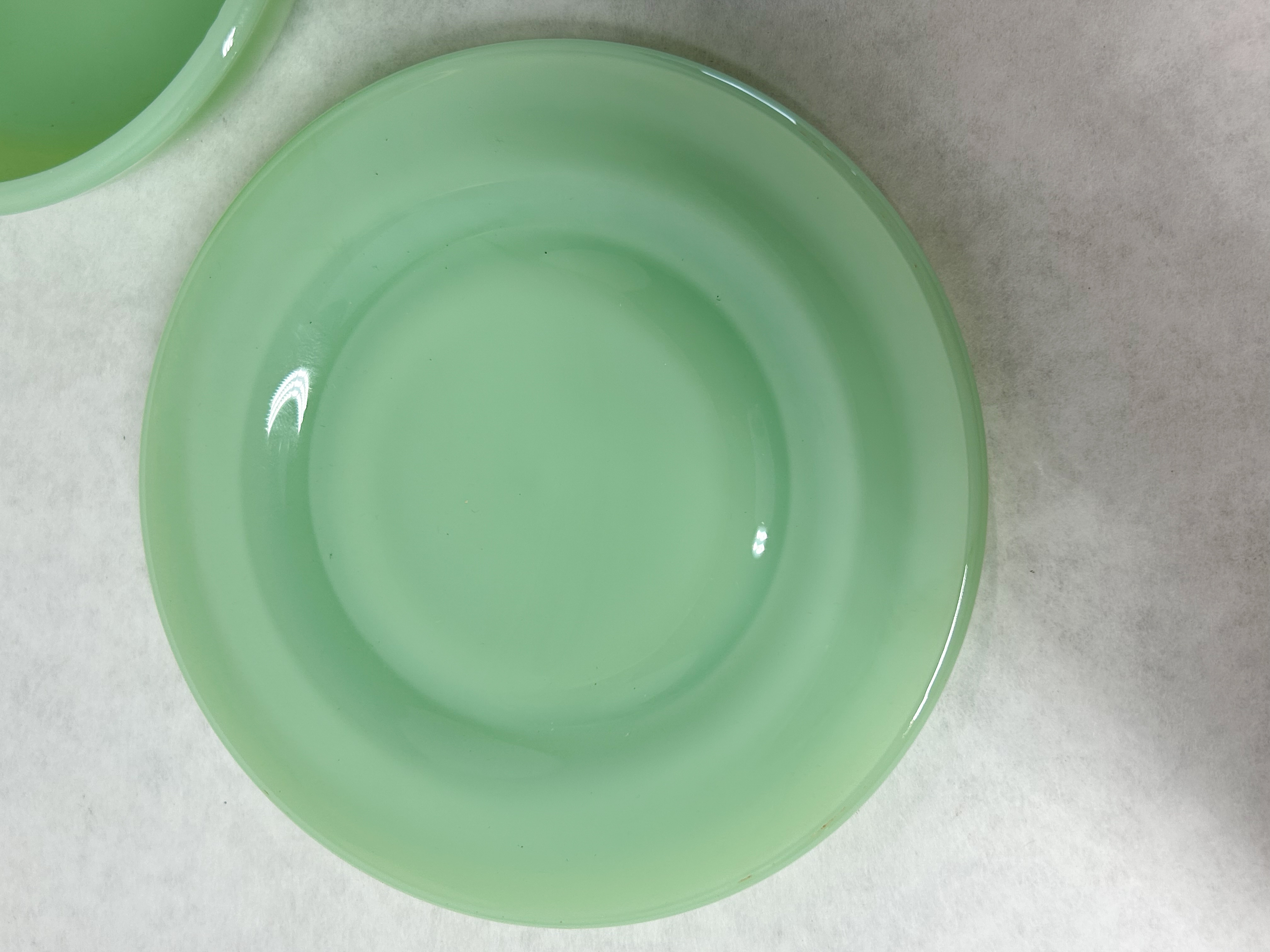 MOSSER JADEITE GLASS BOWL AND SAUCER