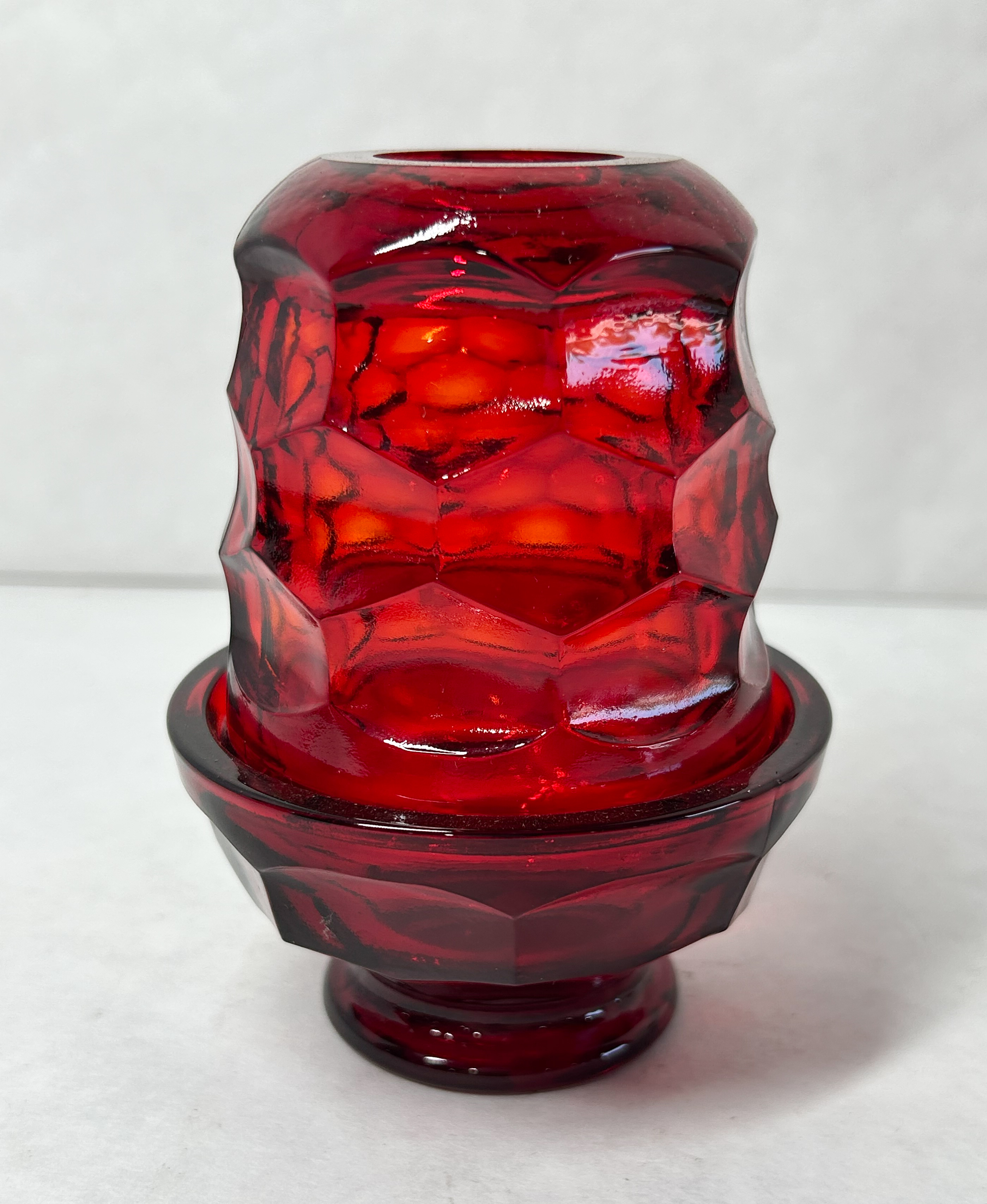 MOSSER GLASS RUBY FAIRY LAMP