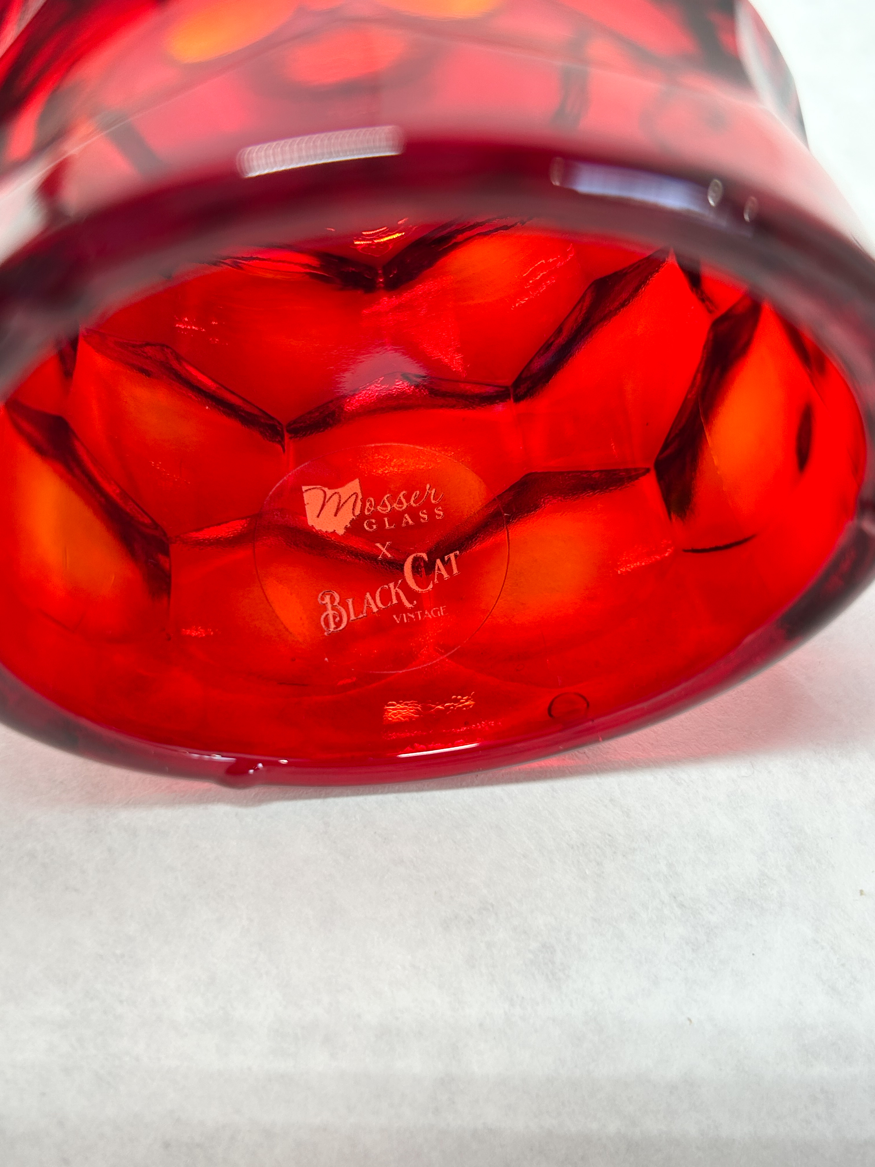 MOSSER GLASS RUBY FAIRY LAMP