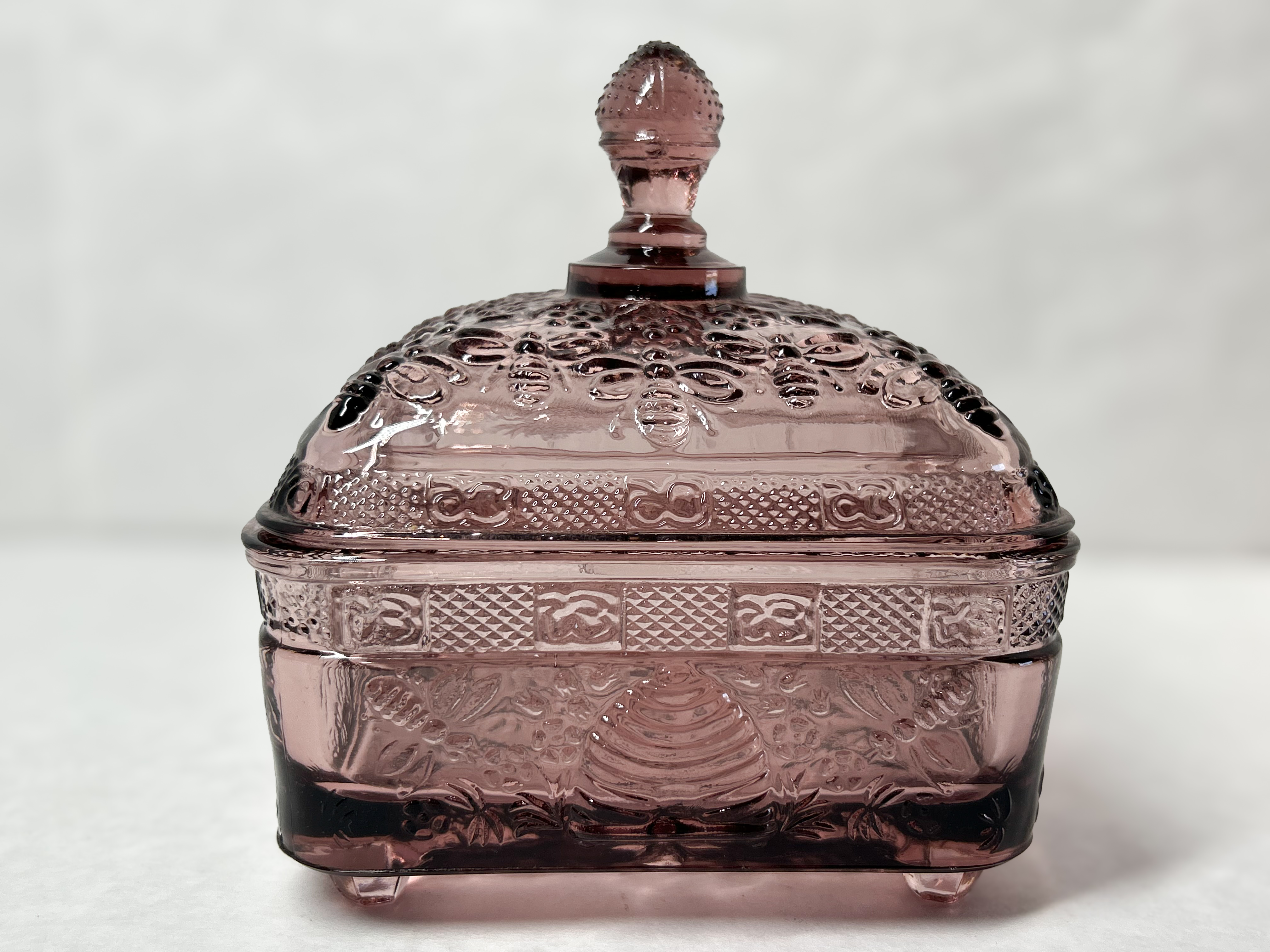 IMPERIAL AMETHYST GLASS BEE BOX