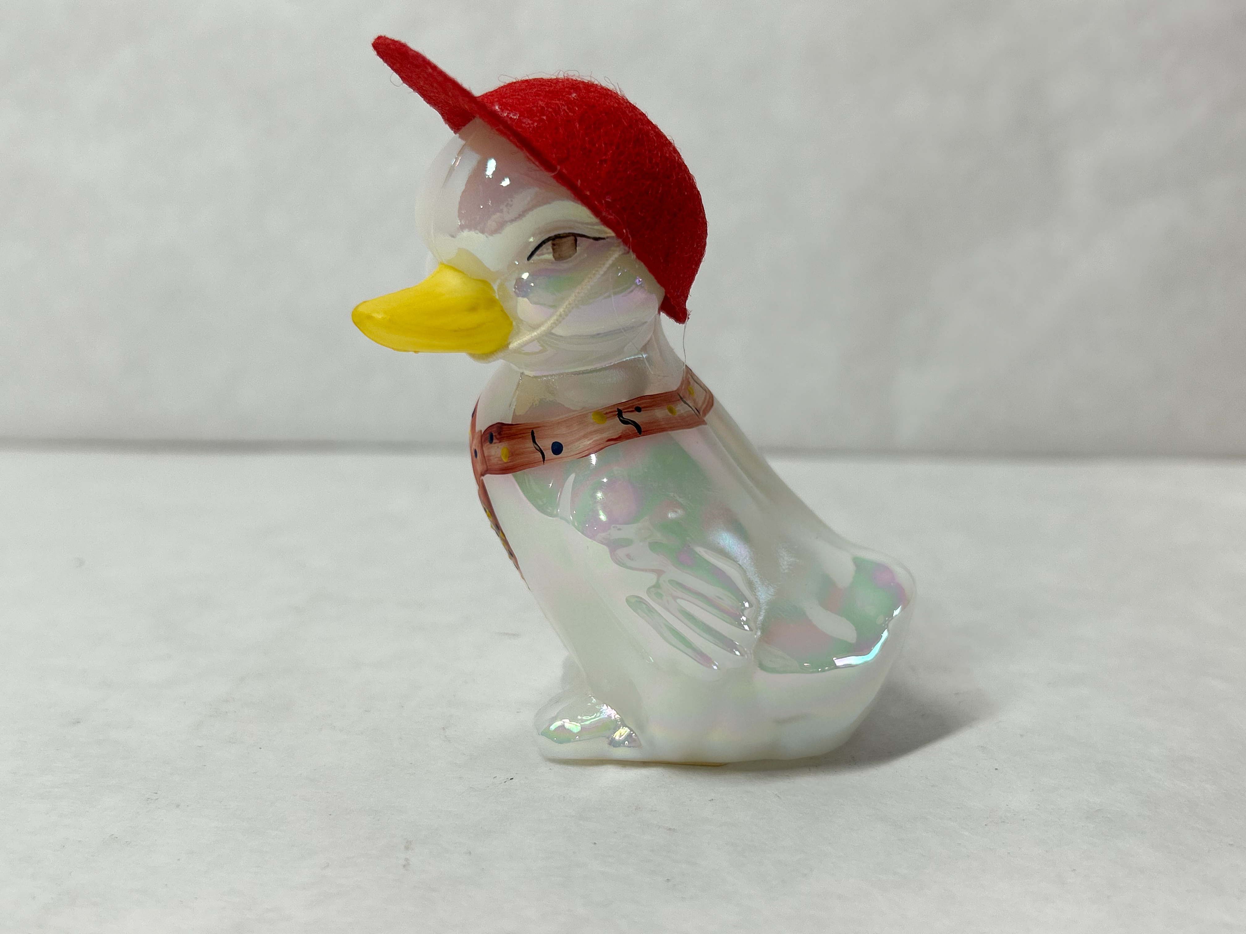 FENTON IRIDIZED OPAL GLASS DUCK 2006