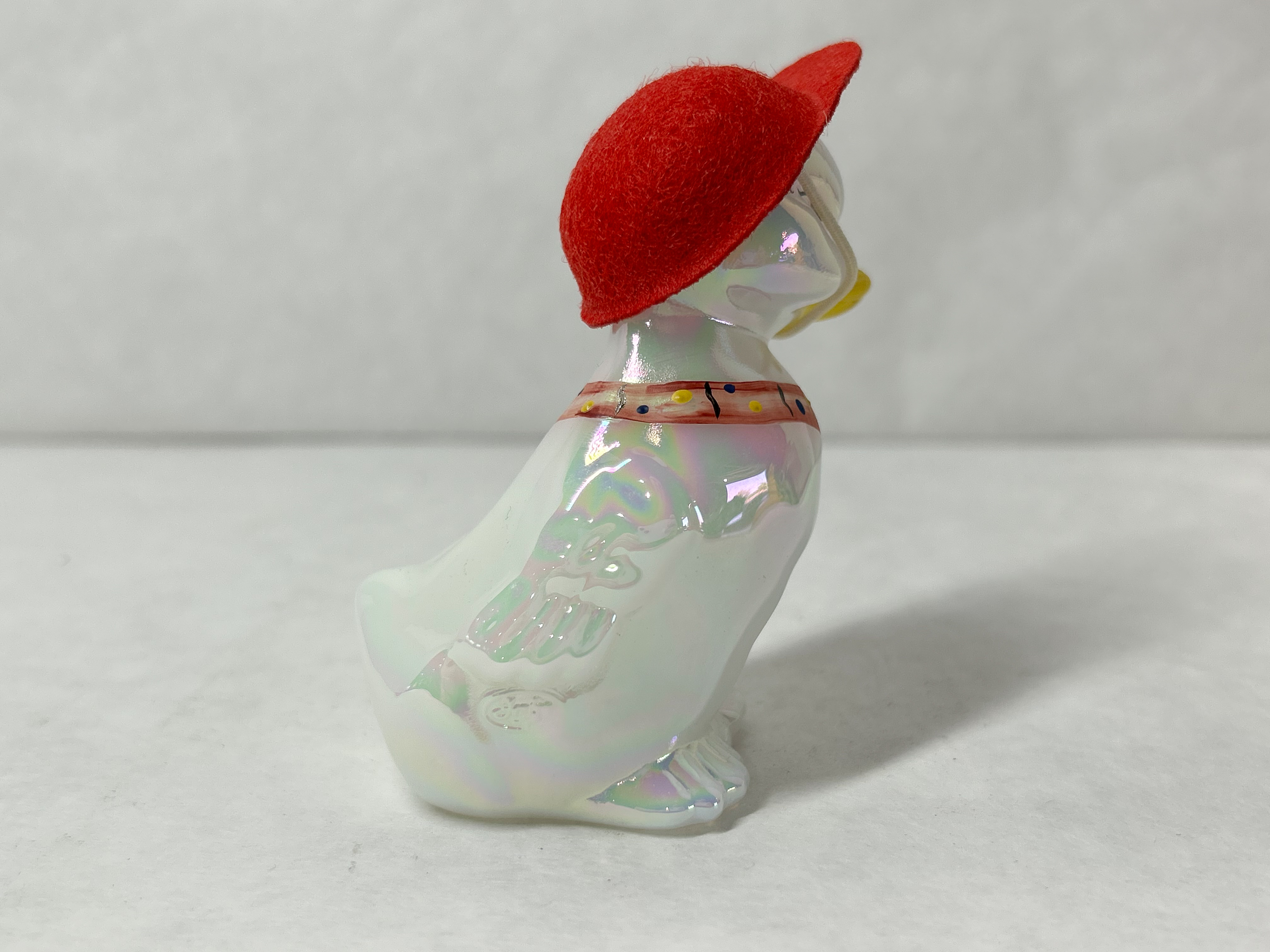 FENTON IRIDIZED OPAL GLASS DUCK 2006