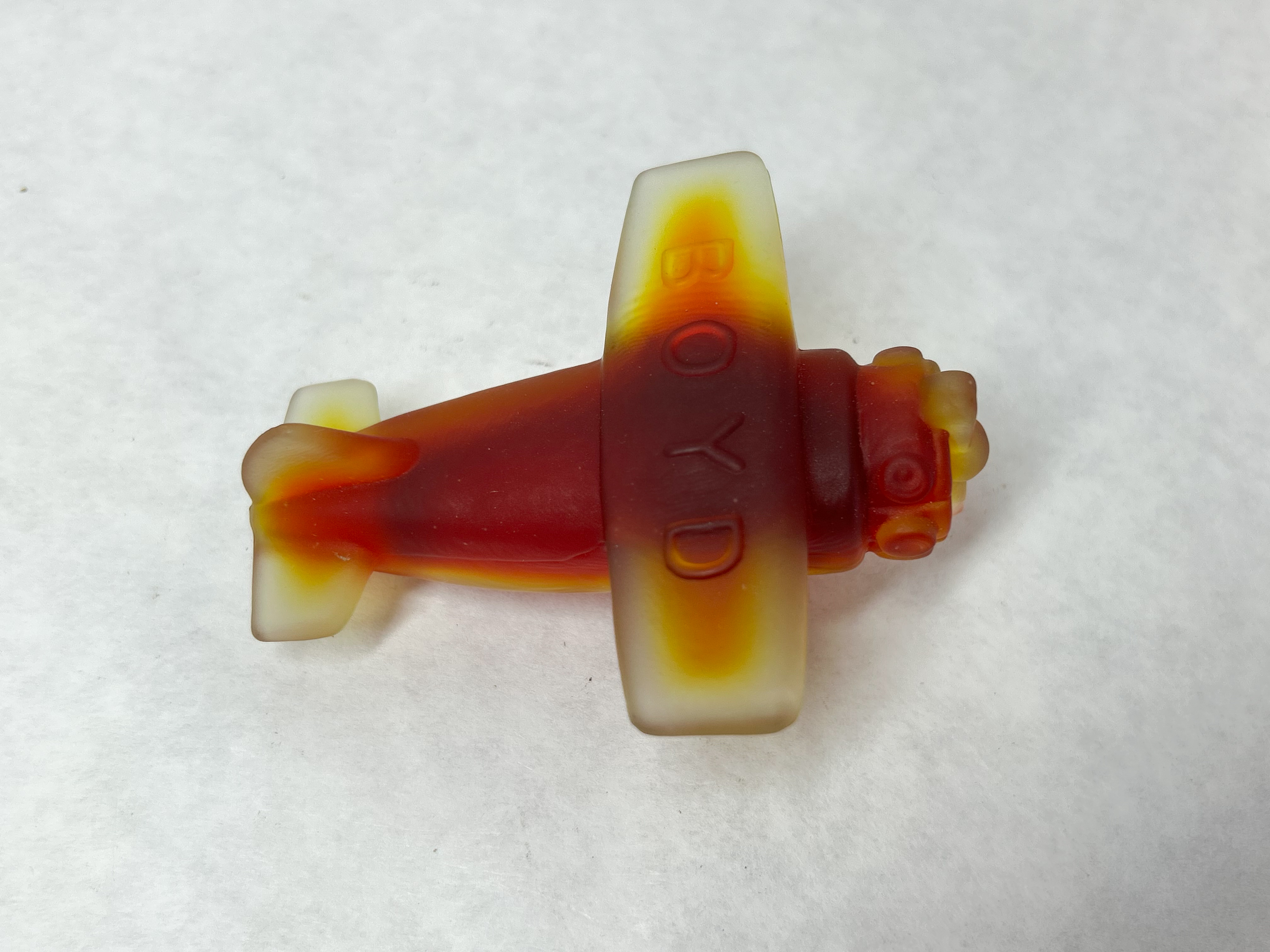 BOYD AMBERINA SATIN GLASS AIRPLANE
