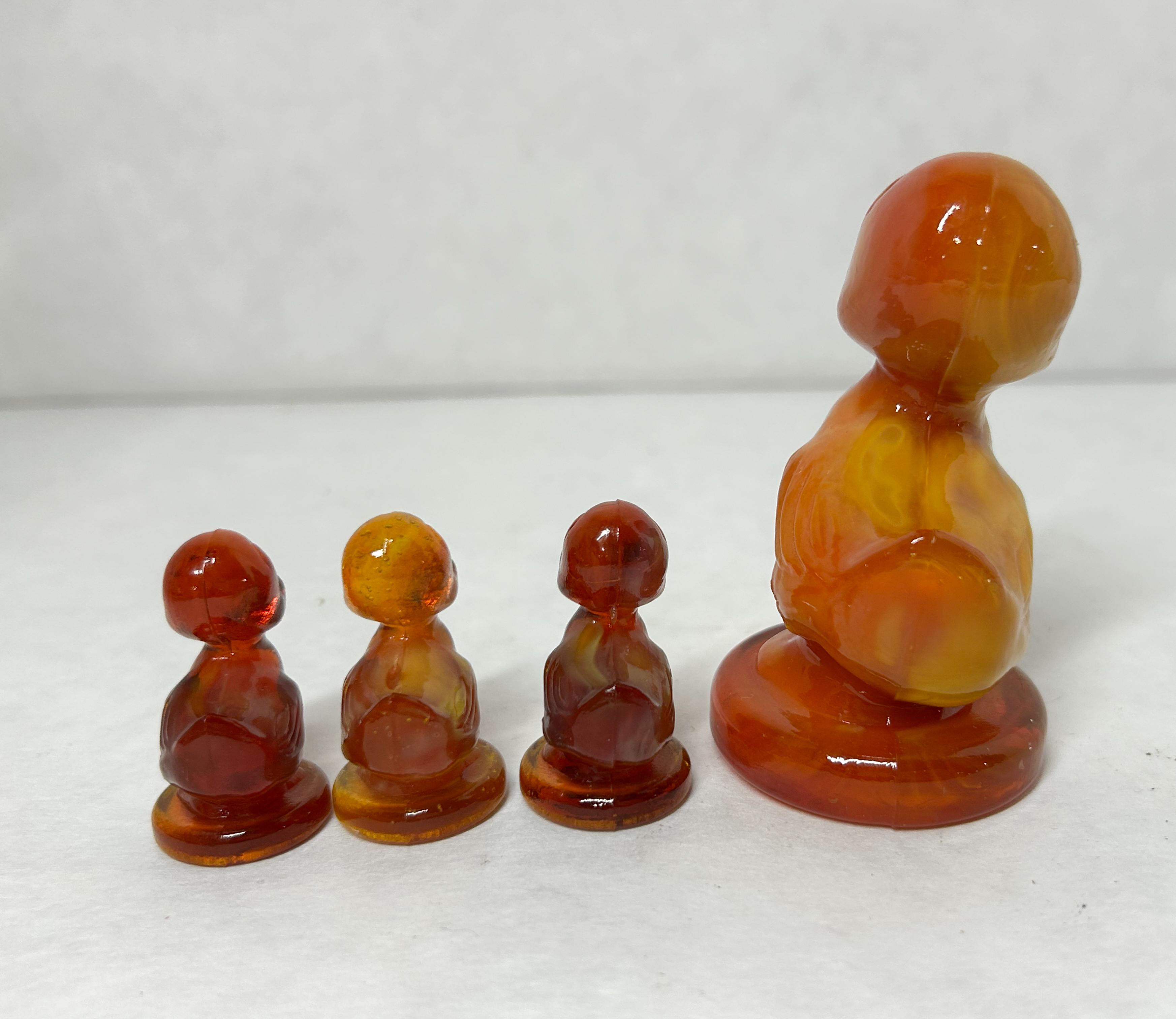 BOYD AMBERINA SLAG GLASS DEBBIE DUCK FAMILY