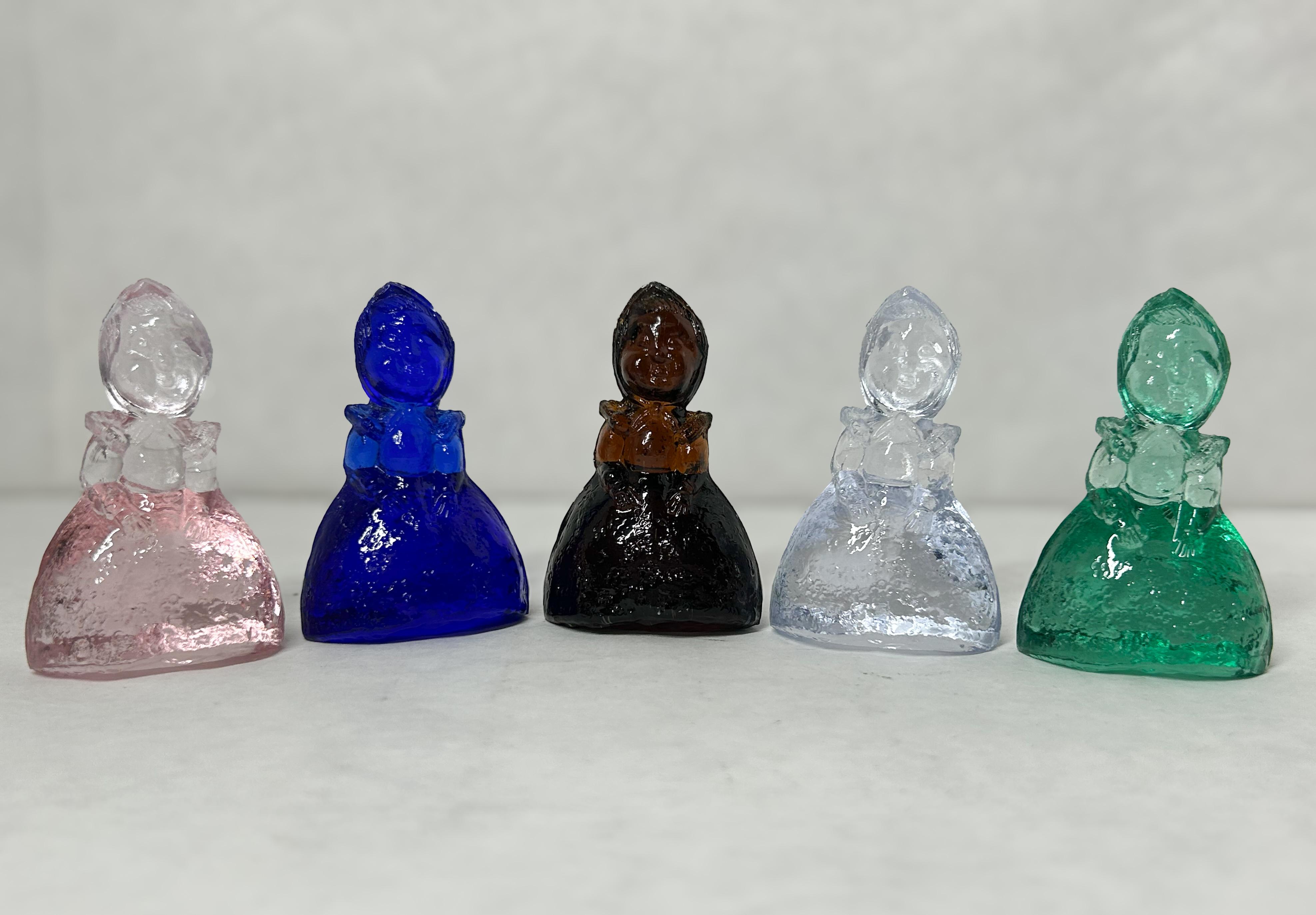 HEISEY PRESSED GLASS COLONIAL FIGURINES