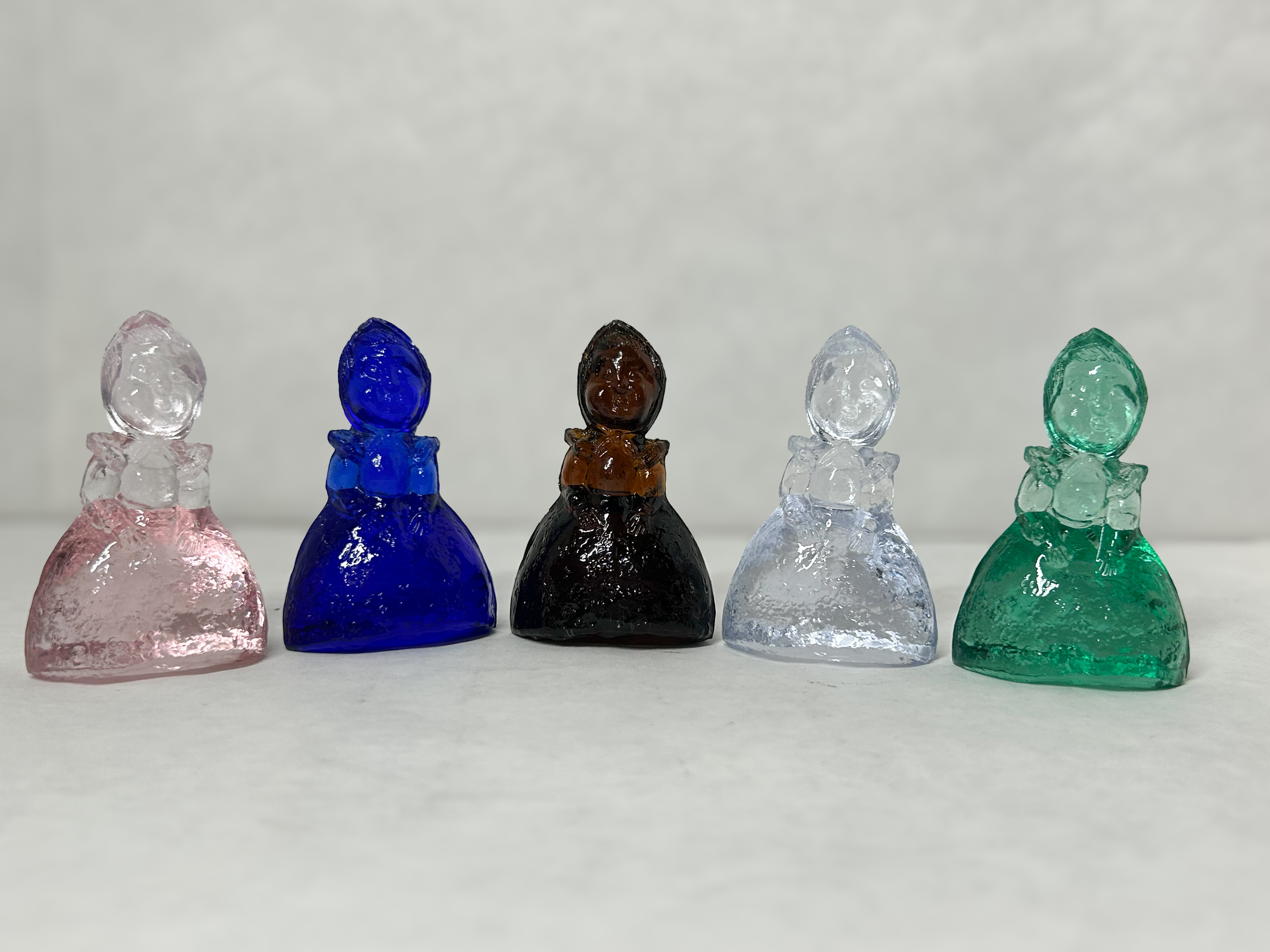 HEISEY PRESSED GLASS COLONIAL FIGURINES