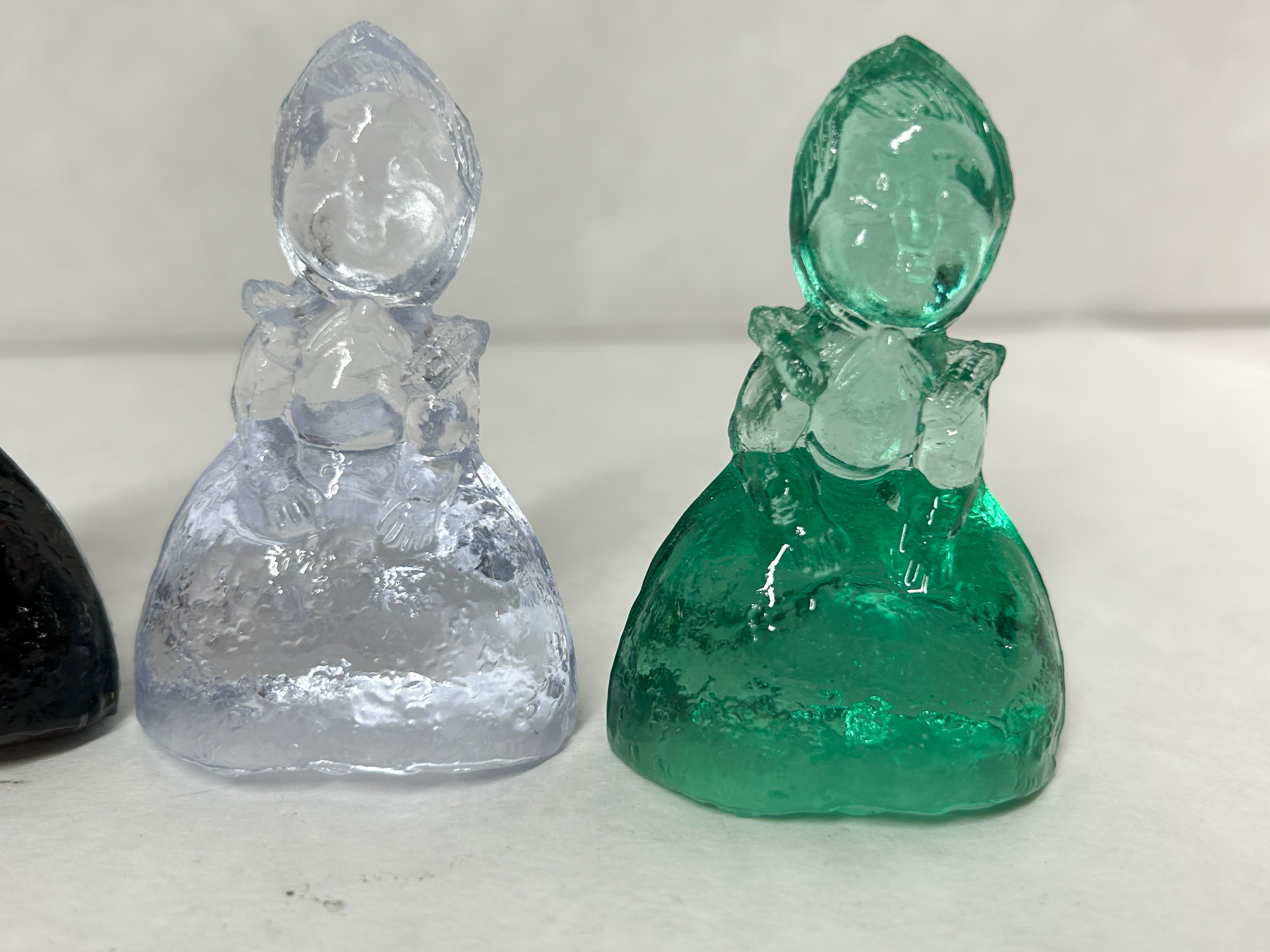 HEISEY PRESSED GLASS COLONIAL FIGURINES