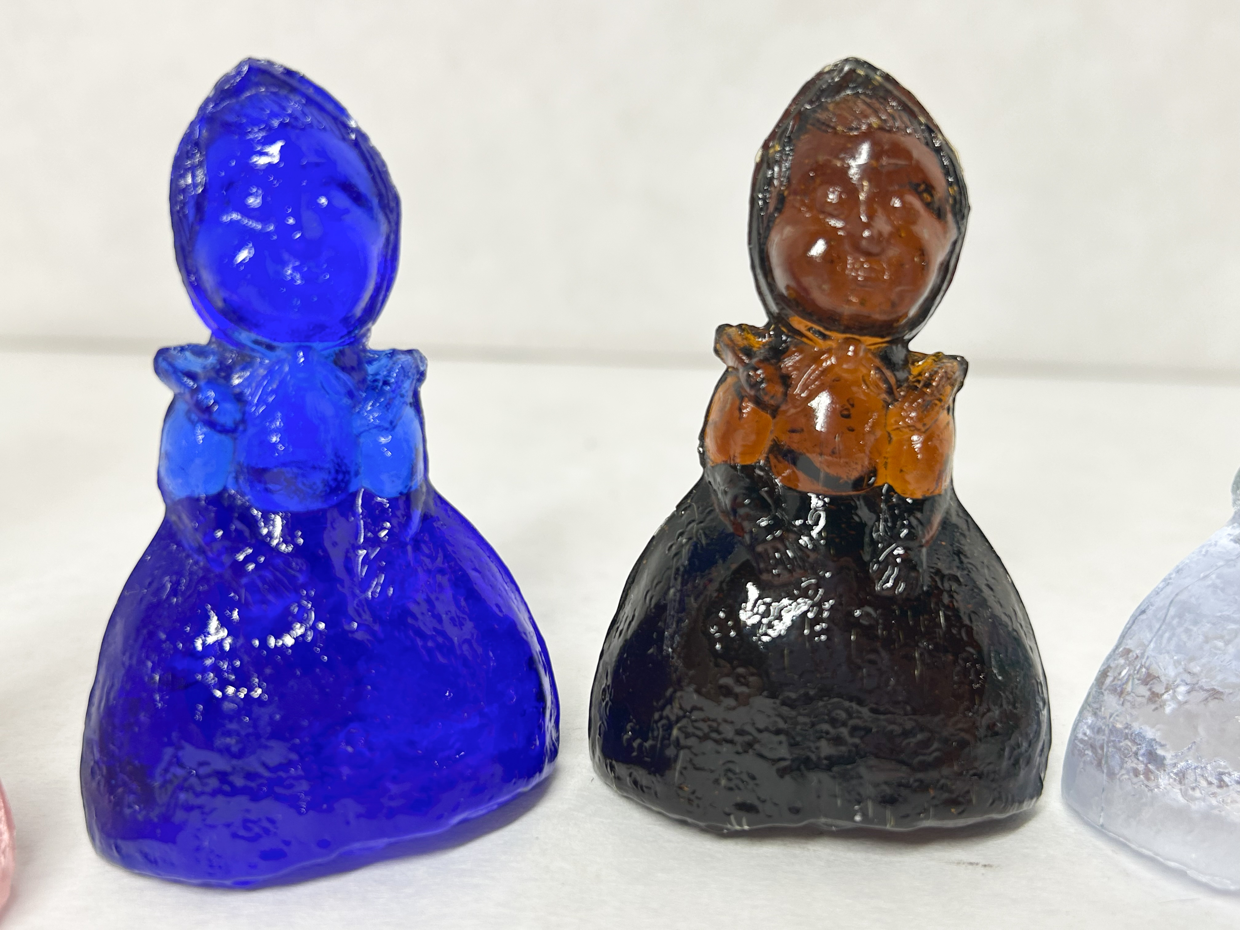 HEISEY PRESSED GLASS COLONIAL FIGURINES