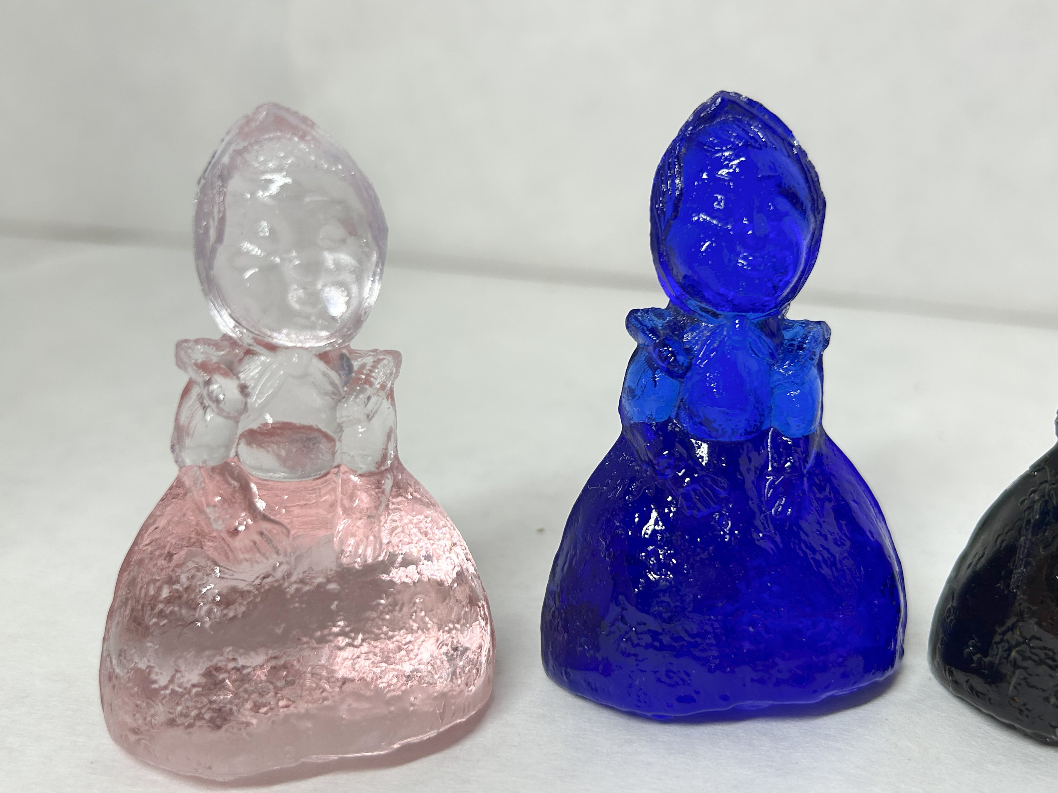 HEISEY PRESSED GLASS COLONIAL FIGURINES