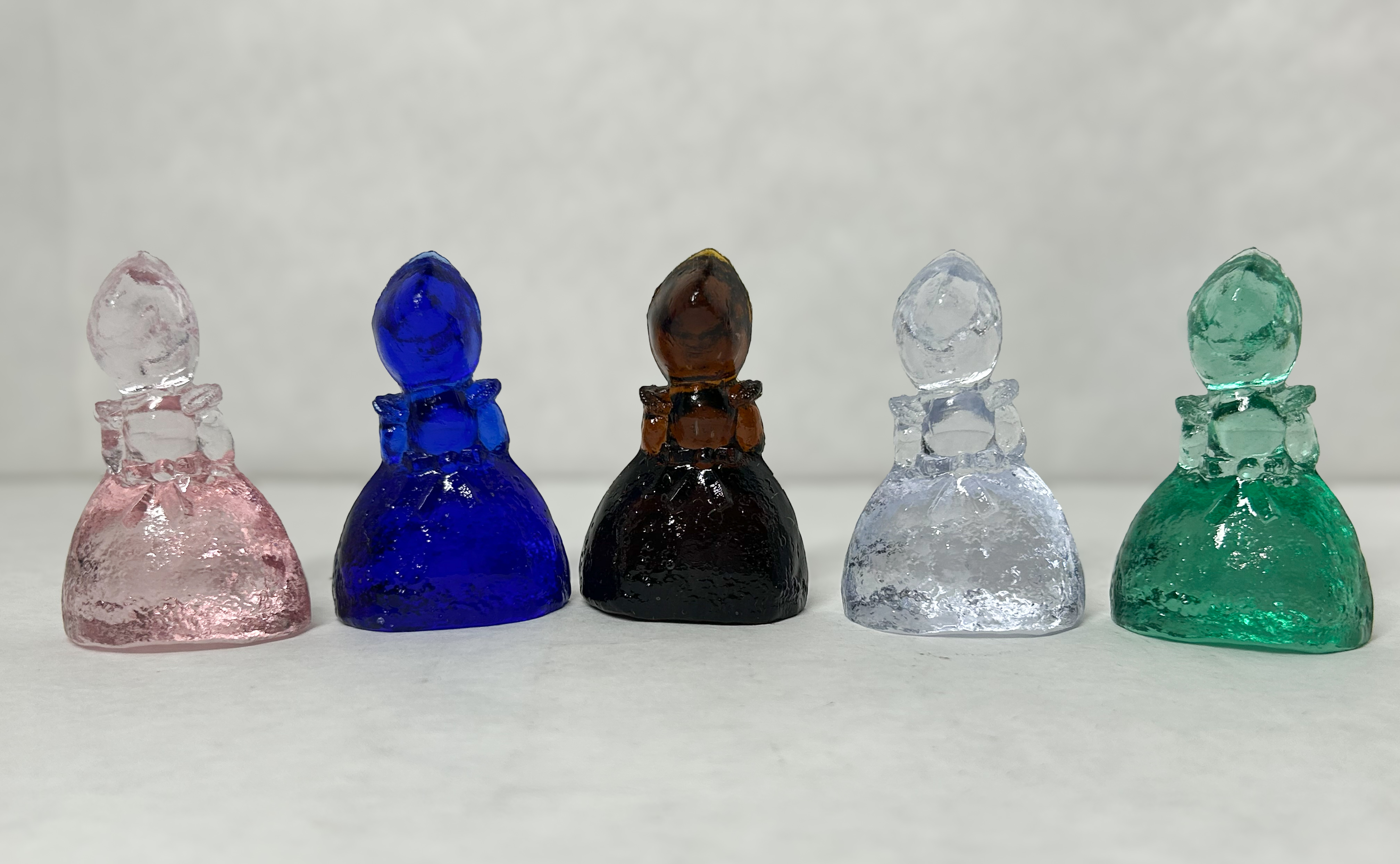 HEISEY PRESSED GLASS COLONIAL FIGURINES