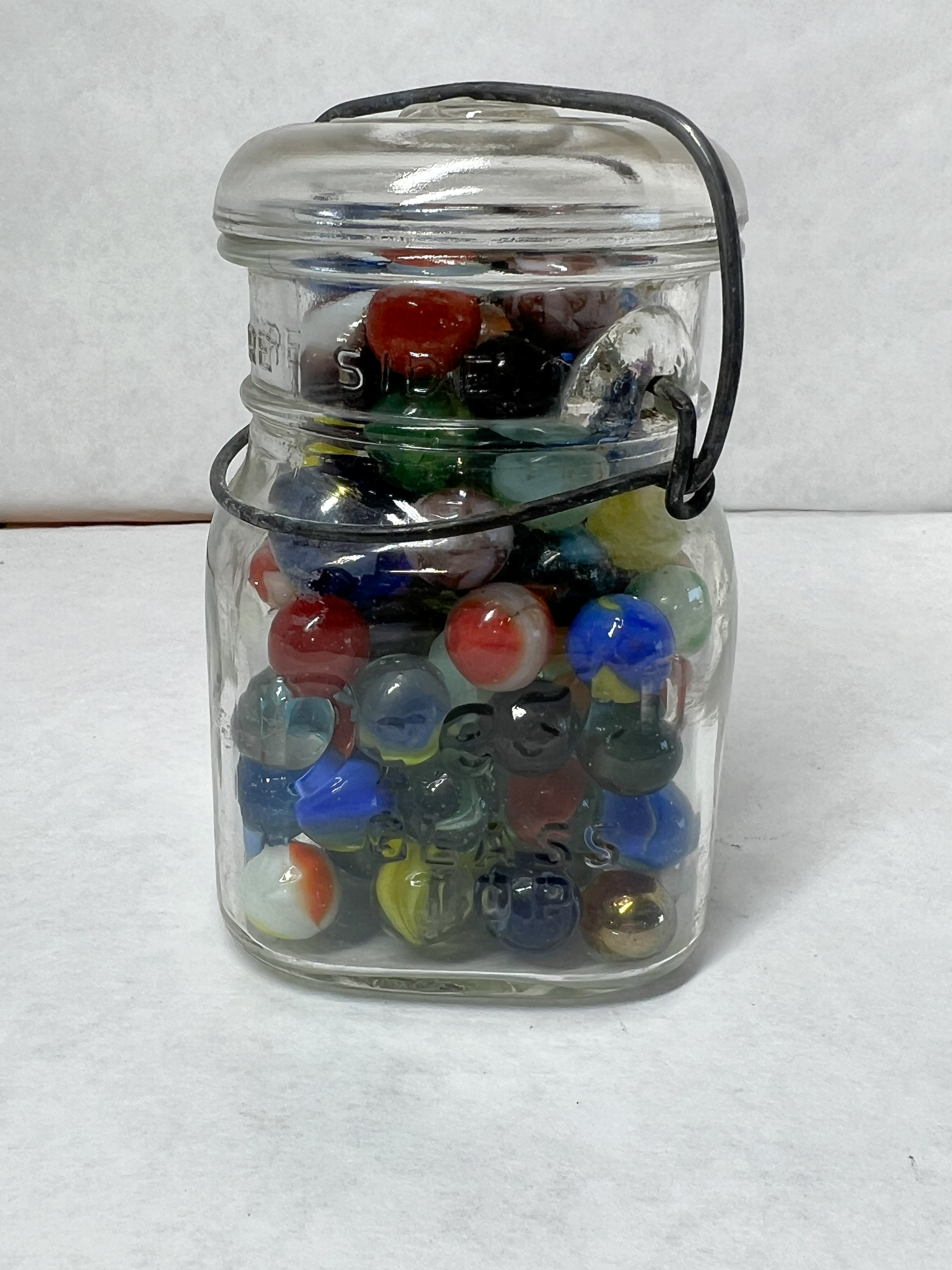 ILLINOIS GLASS CO MARBLES AND JAR