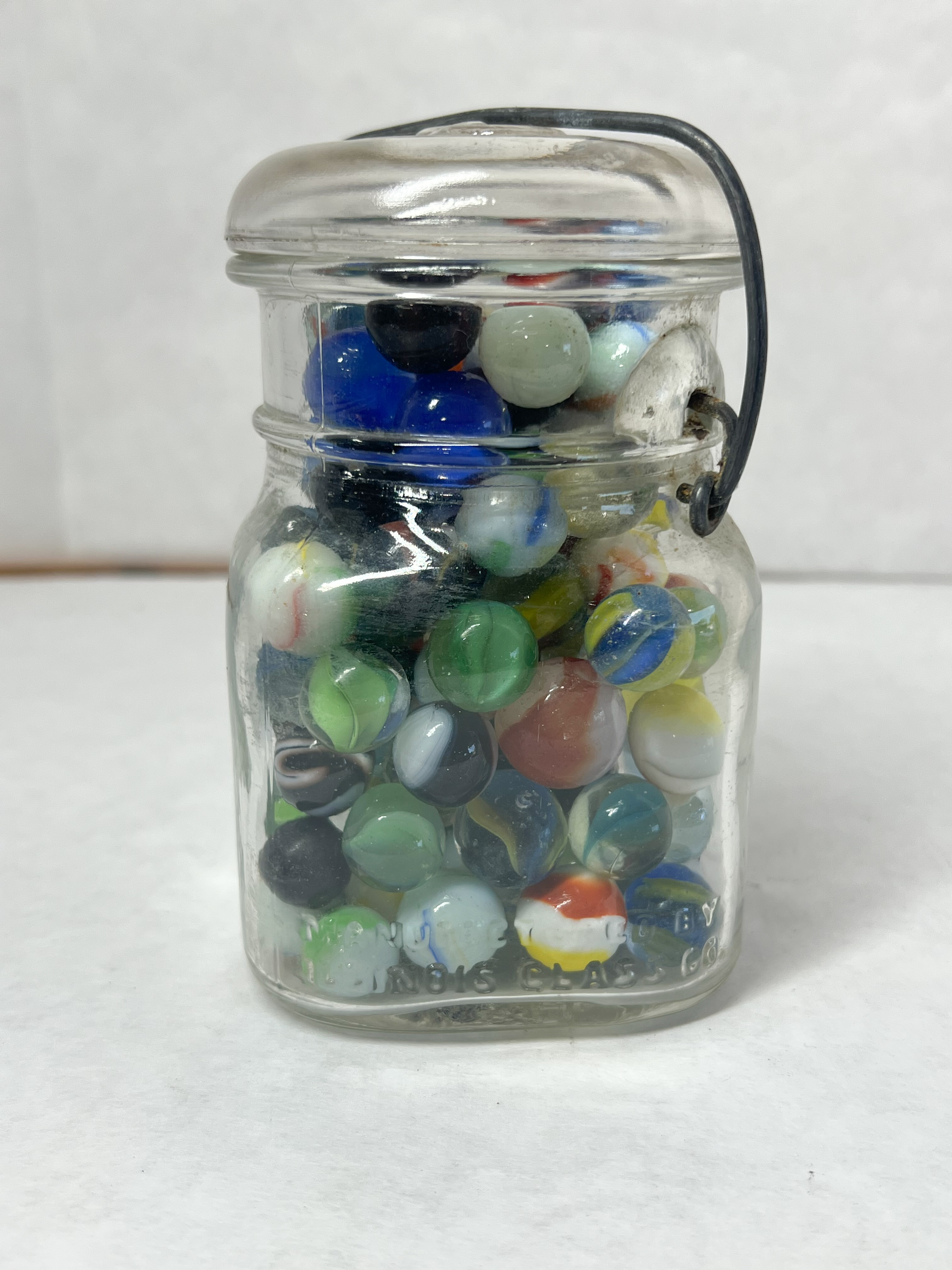 ILLINOIS GLASS CO MARBLES AND JAR