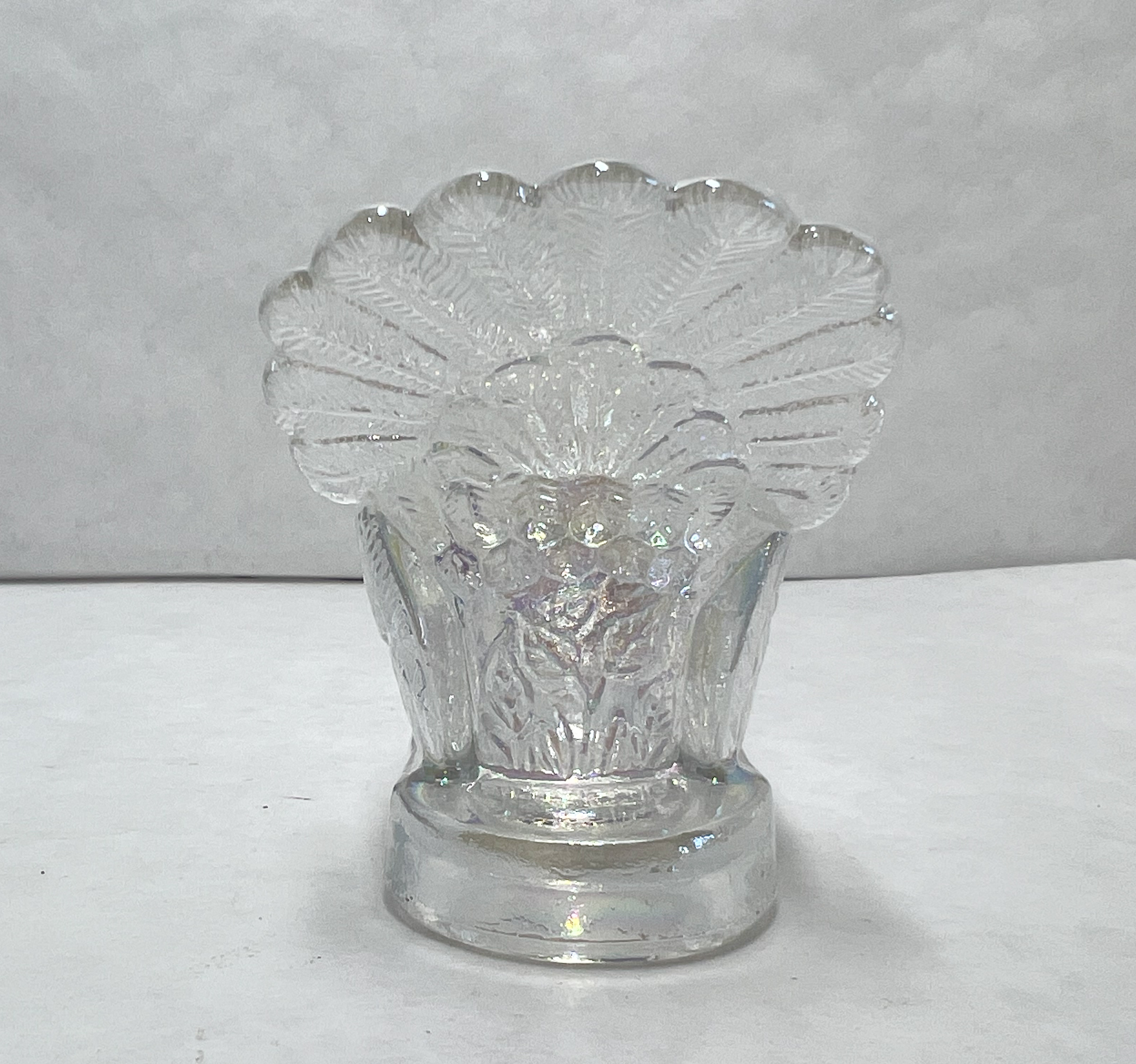 MOSSER IRIDESCENT GLASS TURKEY TOOTHPICK HOLDER