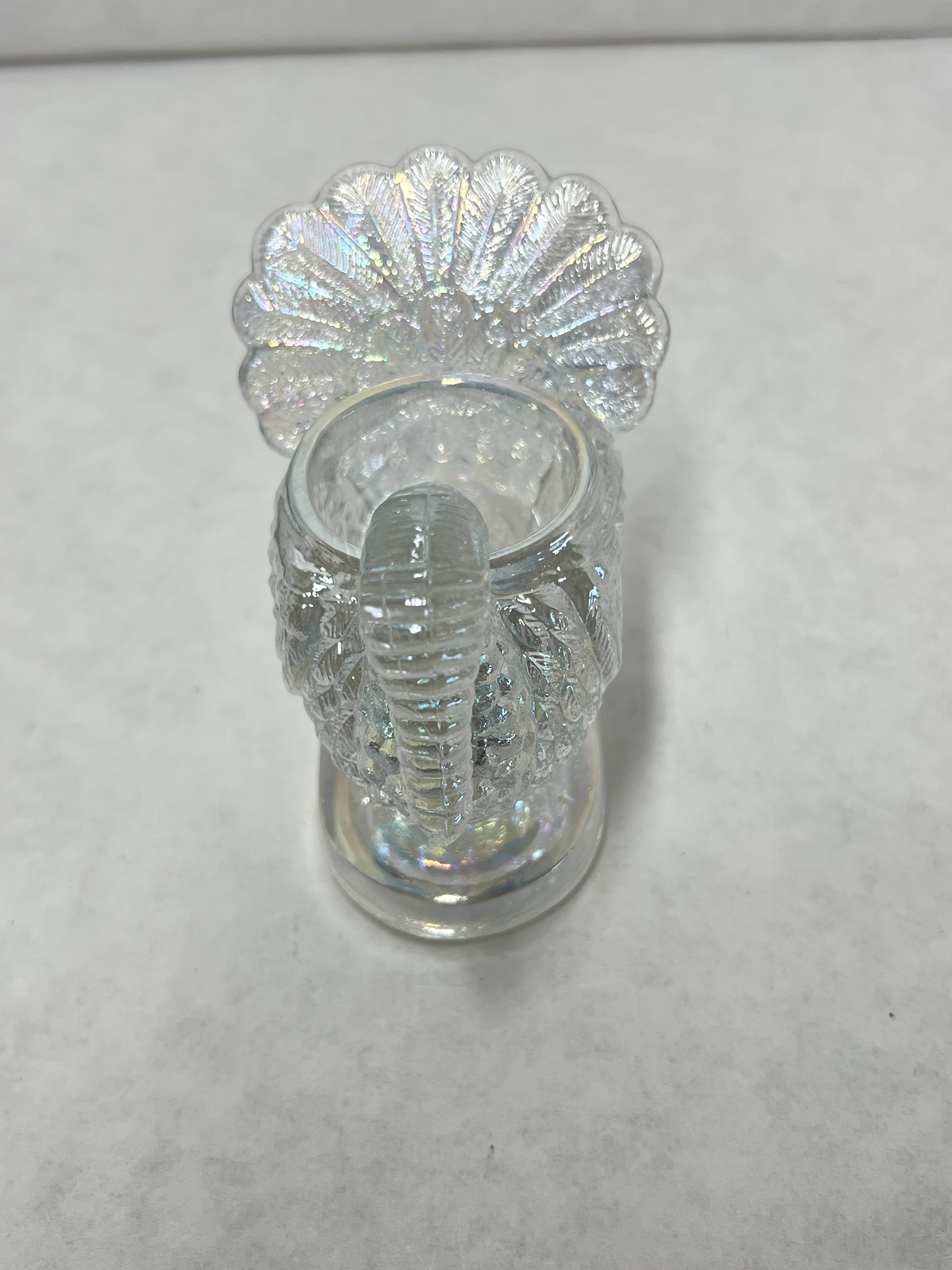 MOSSER IRIDESCENT GLASS TURKEY TOOTHPICK HOLDER